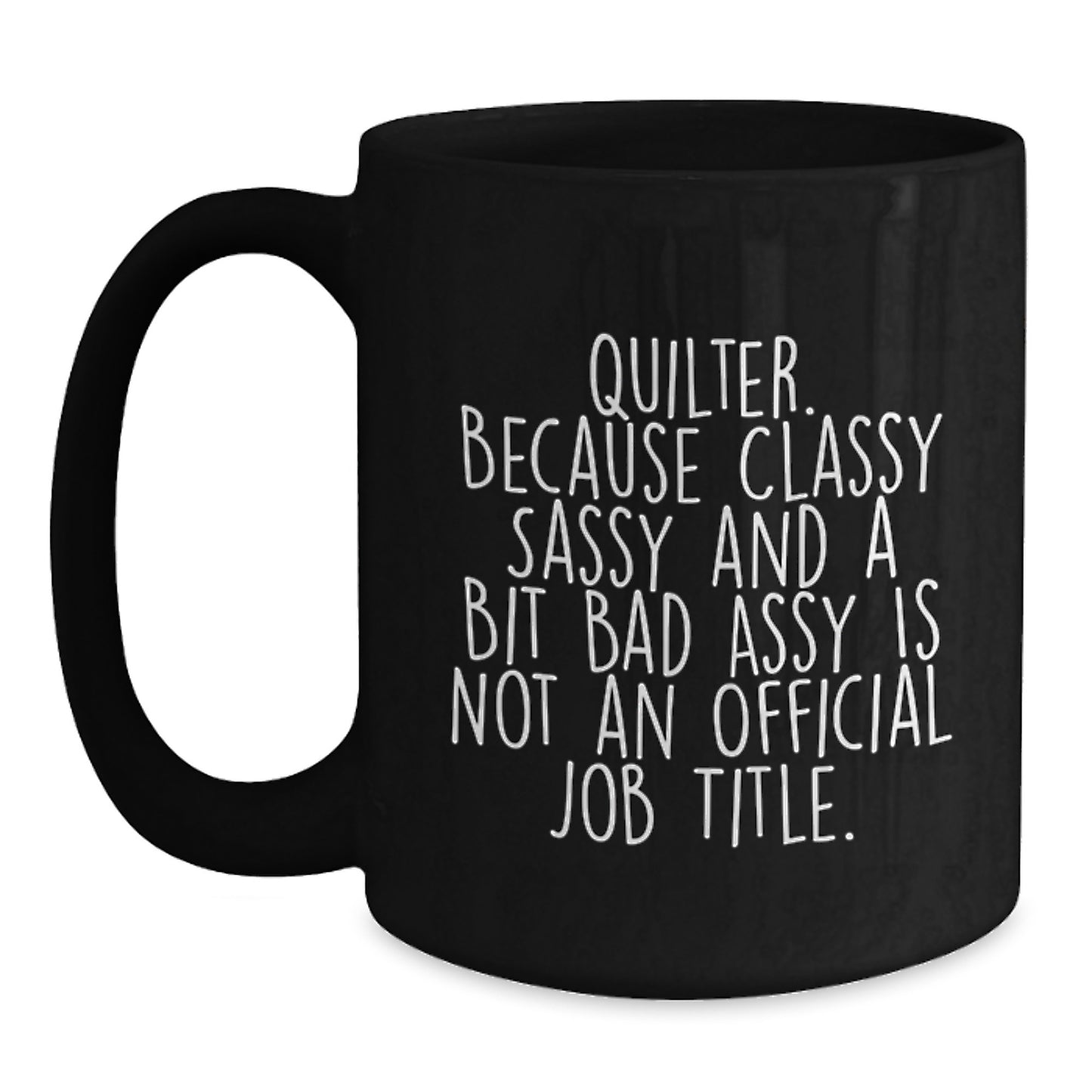 Birthday Gift for Her Quilter Black Coffee Mug Present - Main