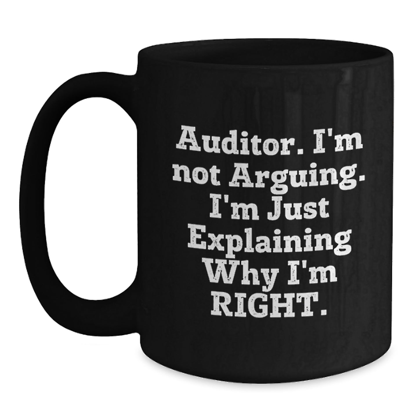 Birthday Gift Auditor Black Coffee Mug for Her Present - Main
