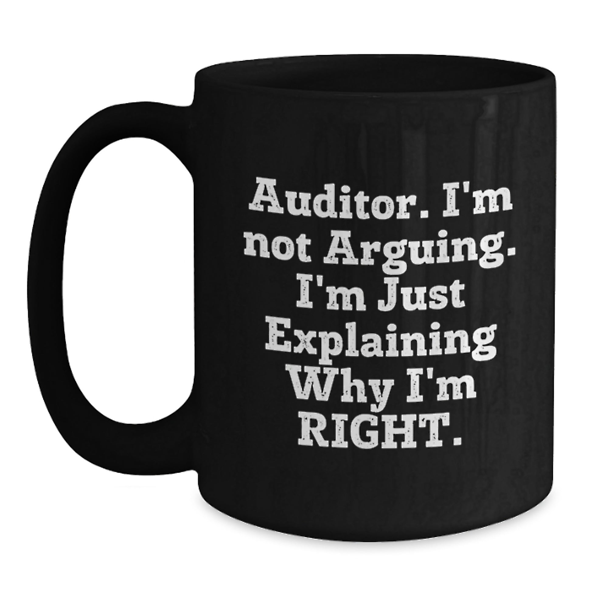 Birthday Gift Auditor Black Coffee Mug for Her Present - Main