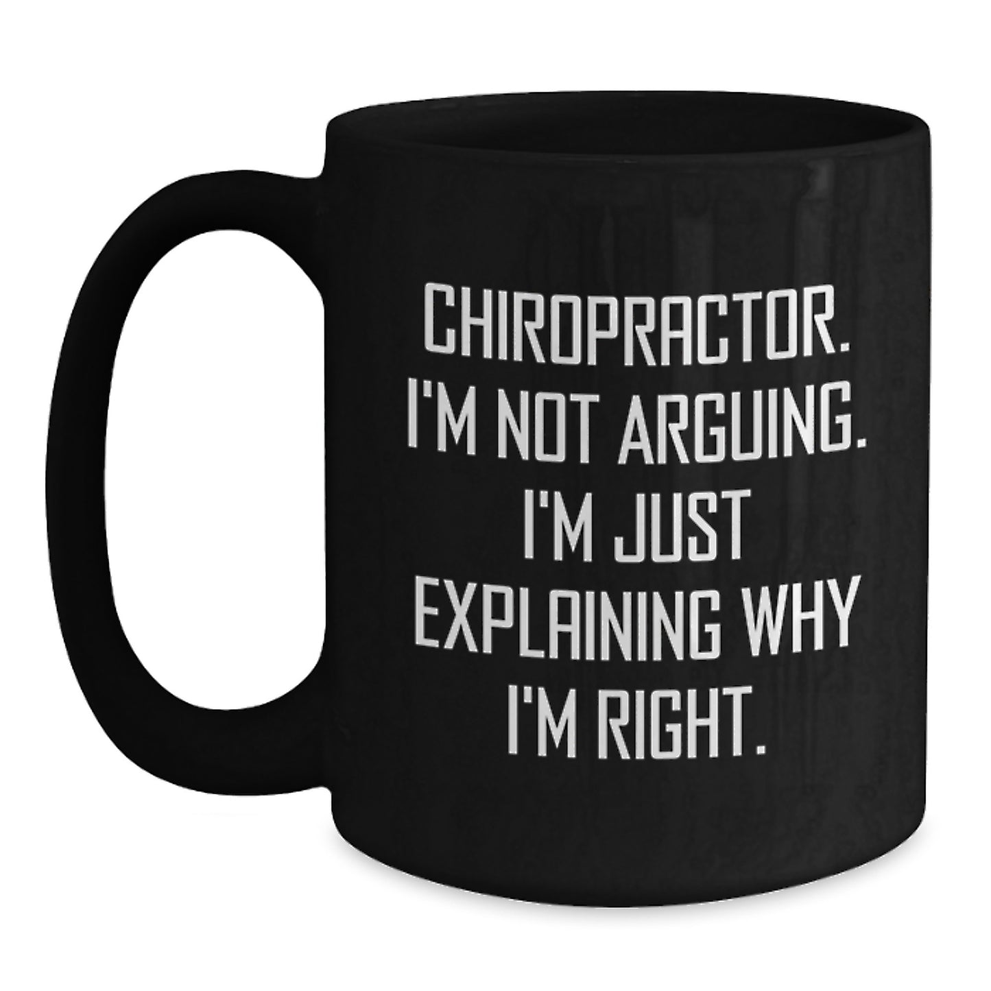 Chiropractor Gifts for Friends, Chiropractor Humor Black Coffee Mugs, Graduation Unique Gifts from Men to Women - Main