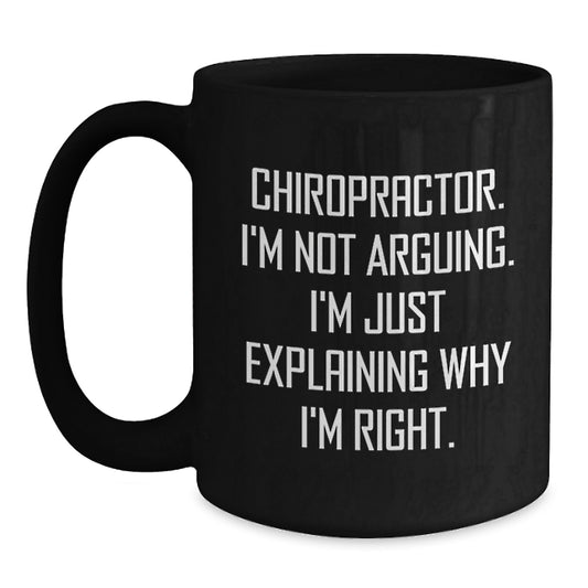 Chiropractor Gifts for Friends, Chiropractor Humor Black Coffee Mugs, Graduation Unique Gifts from Men to Women - Main