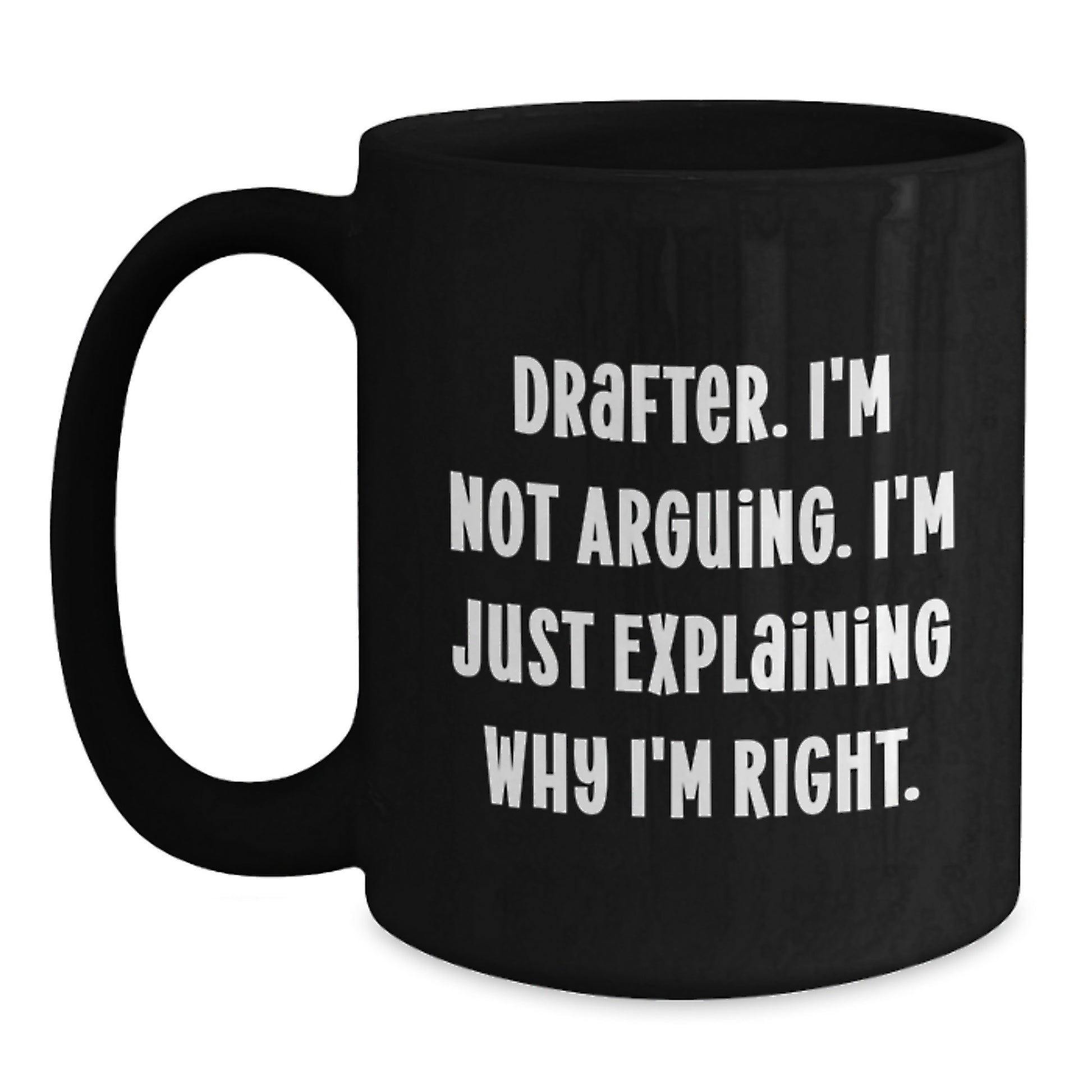 Funny Drafter Gifts from Husband for Mother's Day Black Coffee Mug - Main