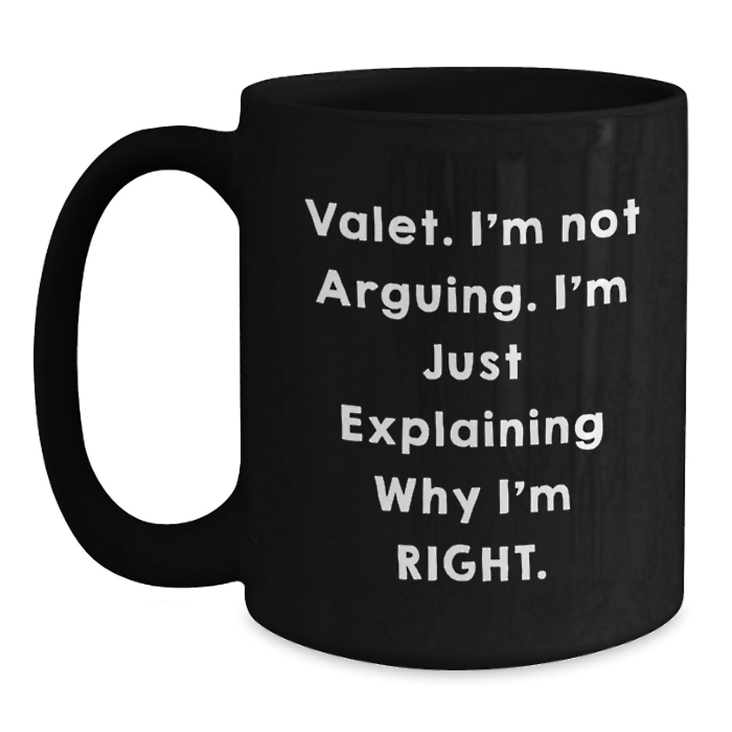Funny Valet Gifts, Unique Black Coffee Mugs for Mom, Gifts from Family, Quotes about Valet - Main
