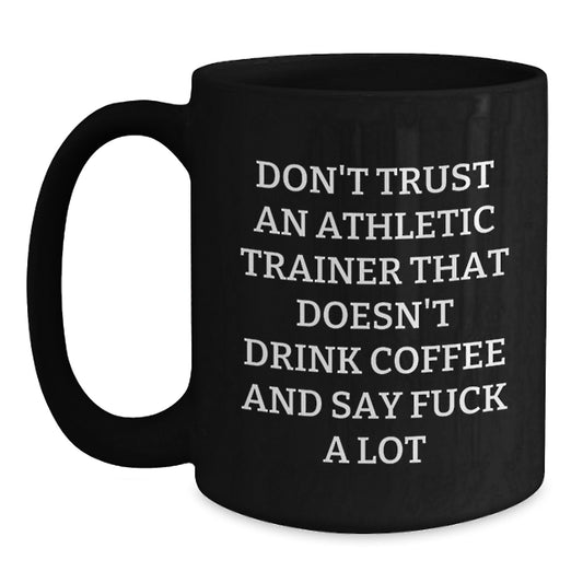 Birthday Gift Black Coffee Mug for Her Athletic Trainer Present - Main