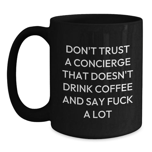 Sassy Concierge Essential Black Mug for Neighbors Birthday Gift - Main