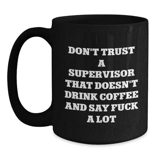 Birthday Gift for Her Supervisor Black Coffee Premium Deluxe Mug Present - Main