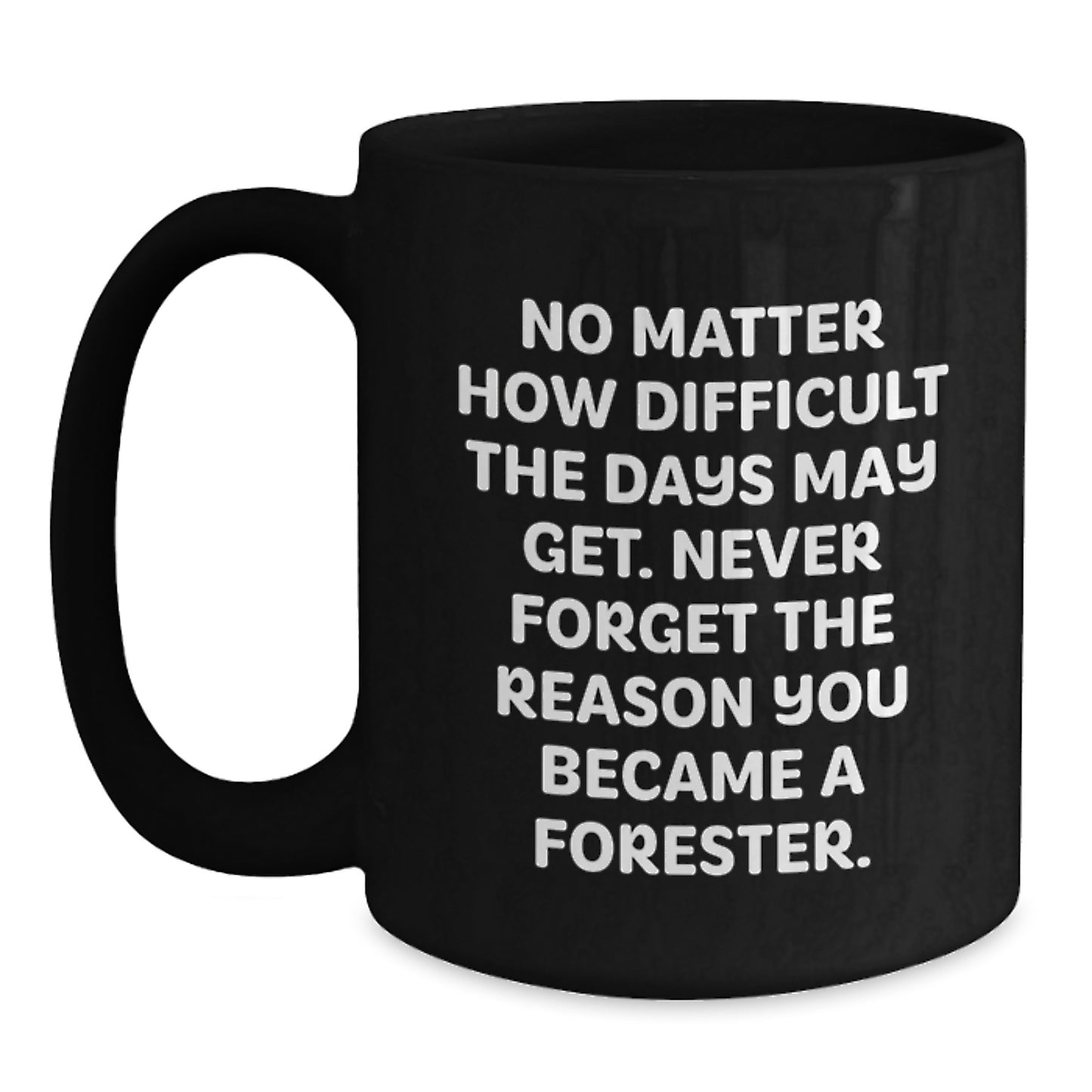 Inspiring Forester Gifts, Funny Quote on Black Coffee Mug, Perfect for Forester Graduation - Main