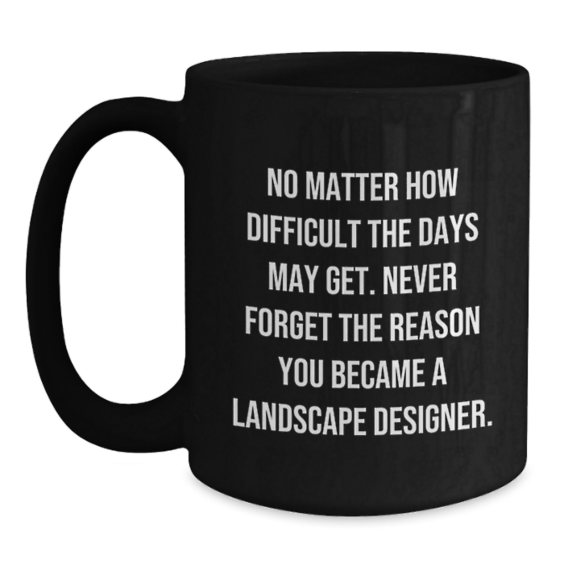 Landscape Designer Inspirational Black Coffee Mug - Gifts from Friends - Never Forget Your Reason - Graduation Unique Gifts - Main