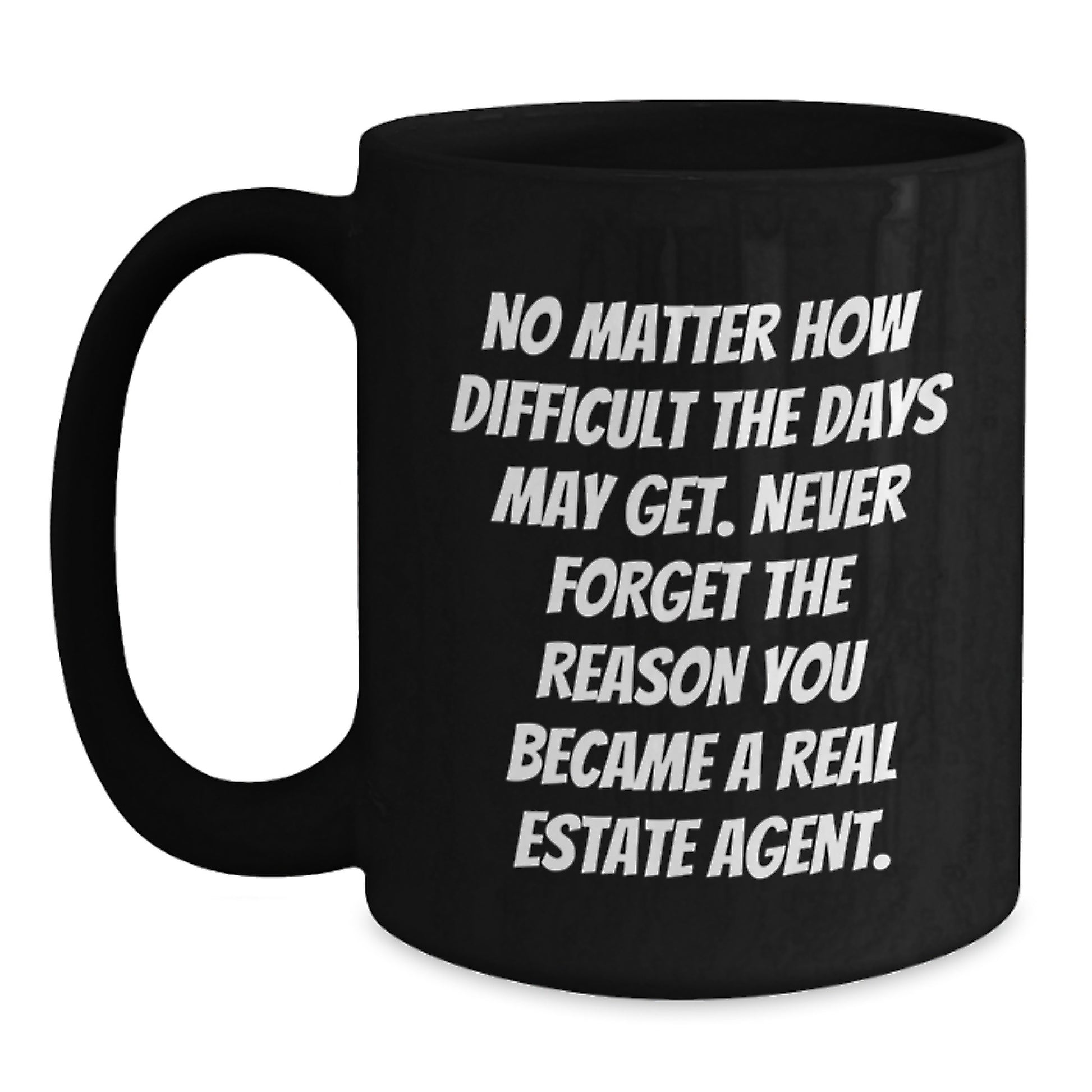 Real Estate Agent Gifts from Friends Unique Inspirational Ceramic Black Coffee Mug for Graduation - Main