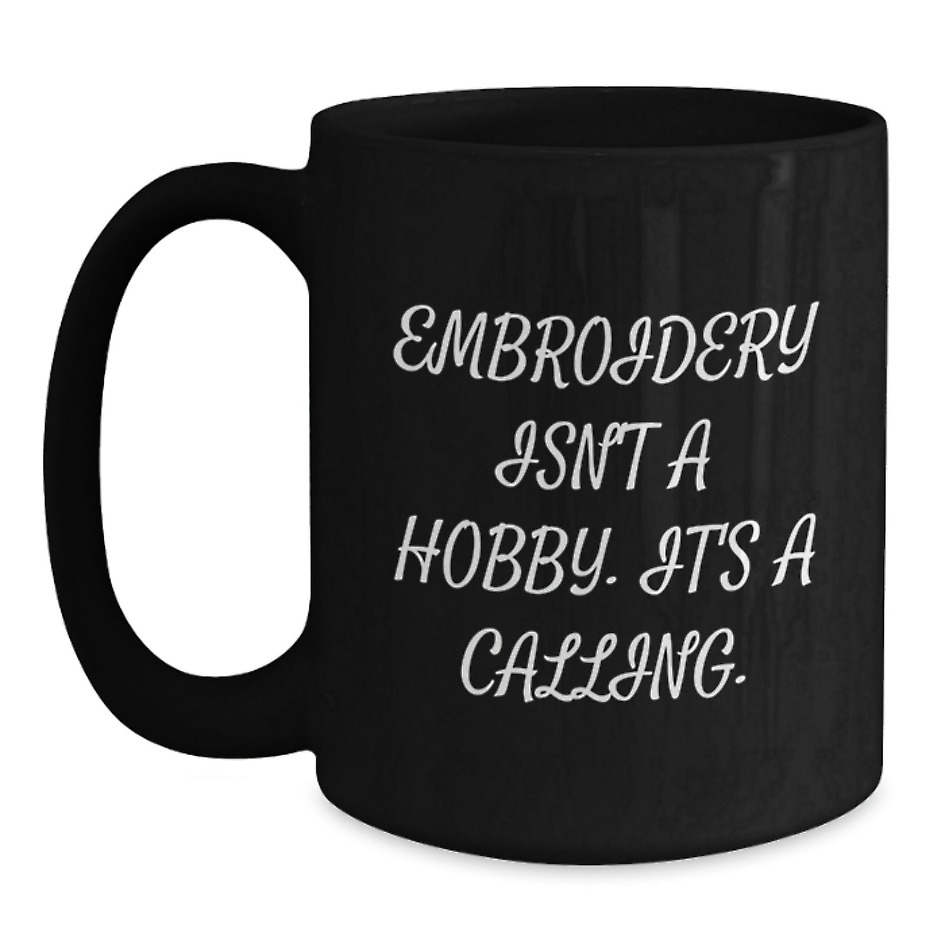 Embroidery Lover Gifts from Family Friends - Inspirational Black Coffee Mug for Graduation Unique Gifts - Main