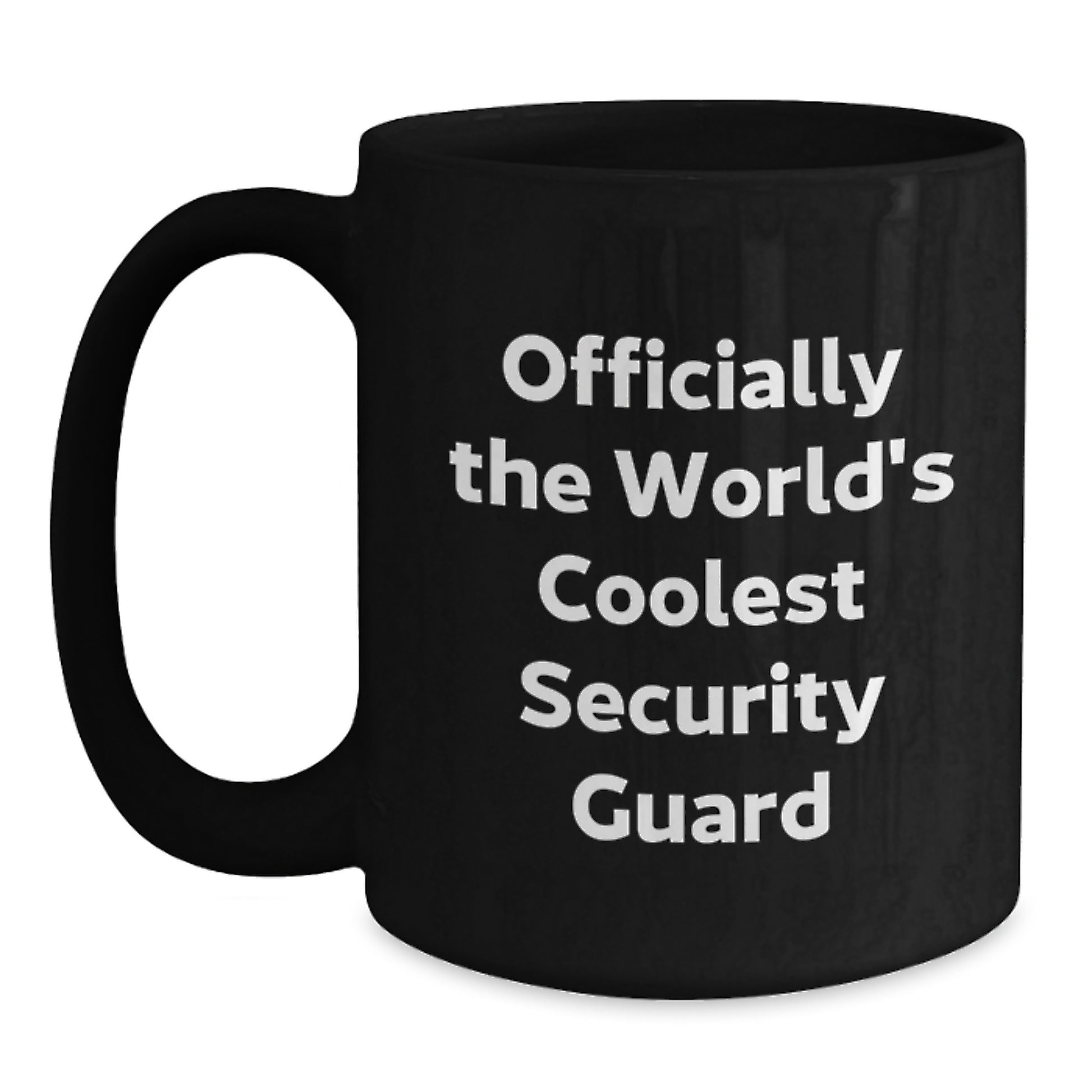 Funny Security Guard Gifts for Men from Friends - Officially The World's Coolest Security Guard Black Coffee Mug - Main