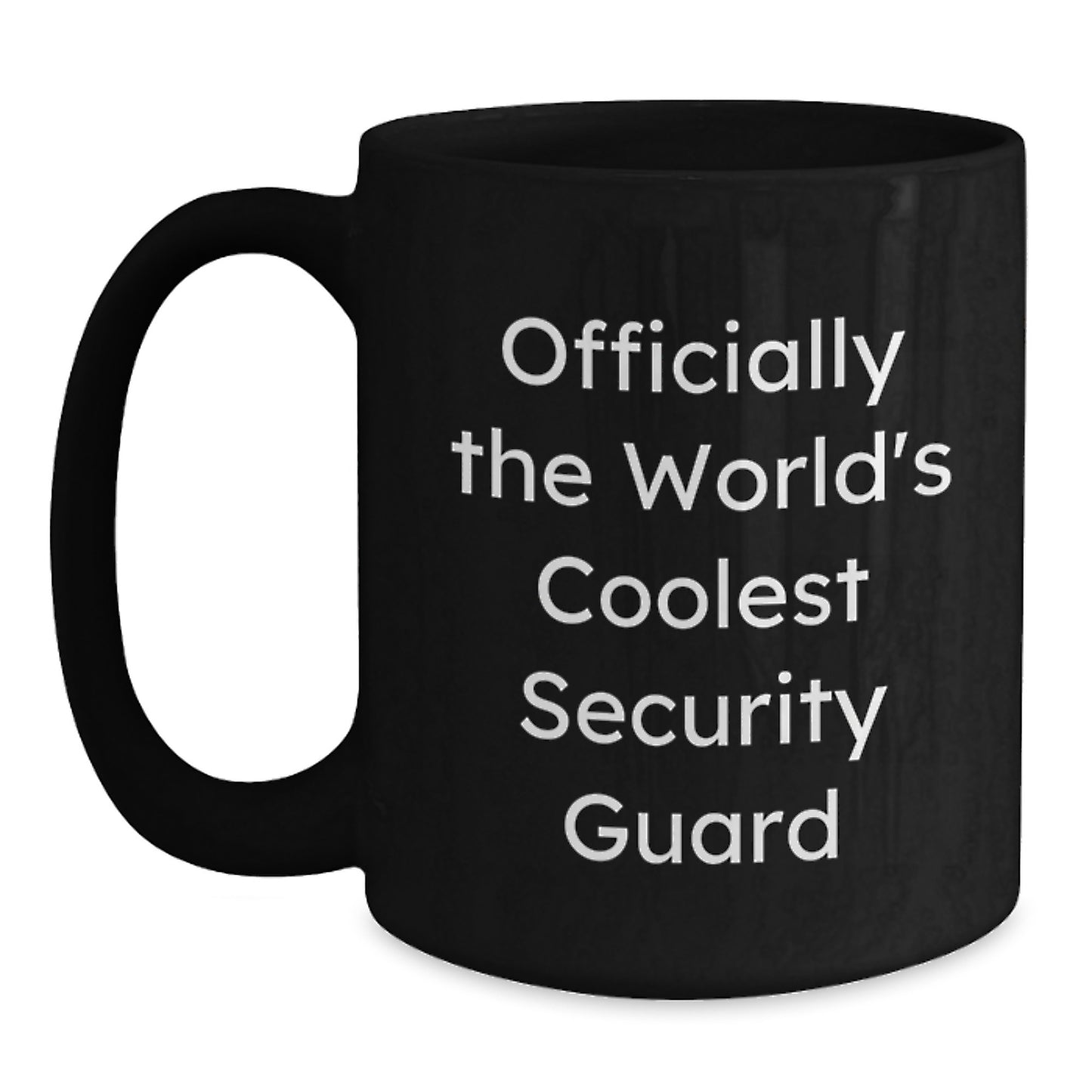 Funny Gifts for Security Guard, Officially The World's Coolest Security Guard Black Coffee Mug, Perfect Graduation Unique Gifts from Friends to Men Security Guards - Main