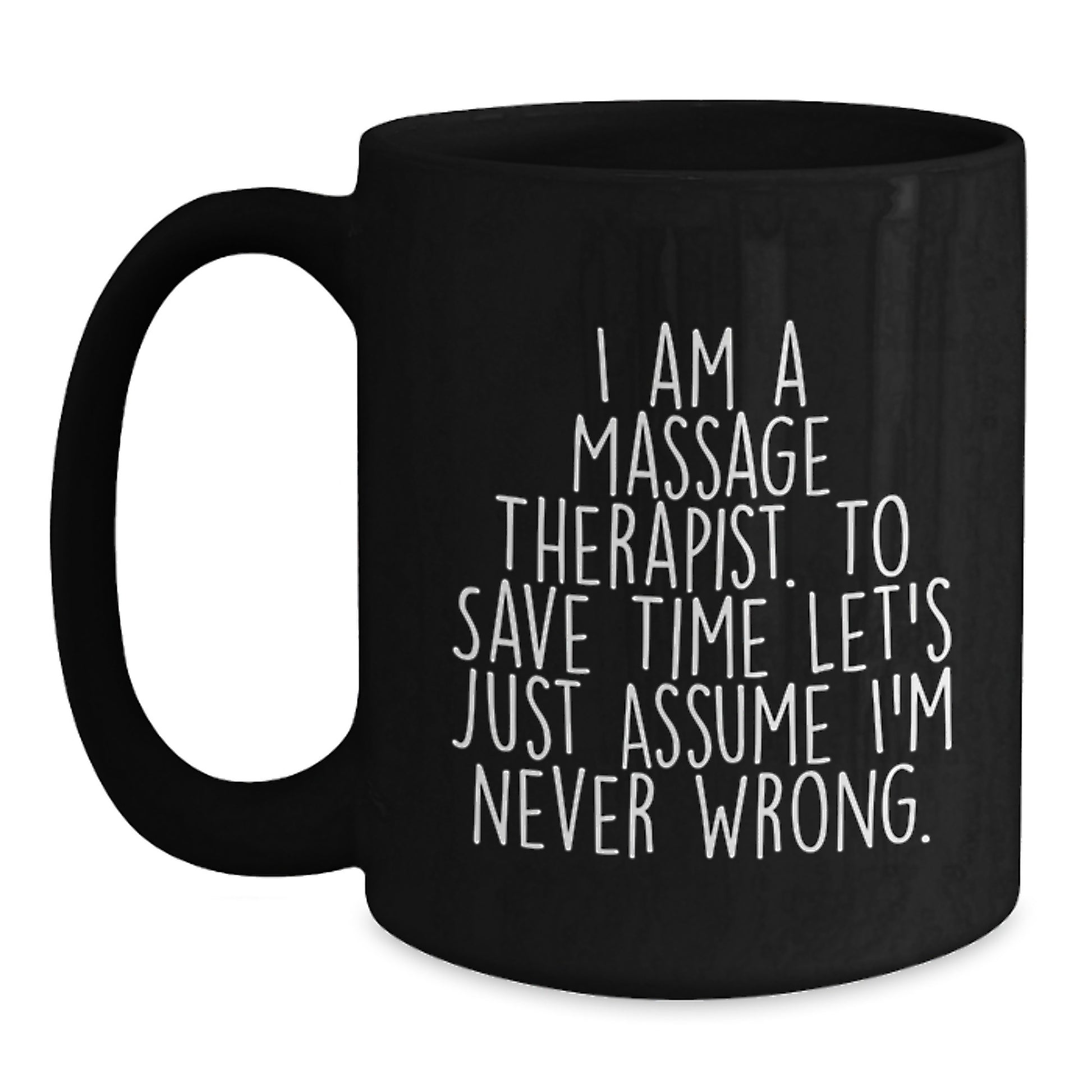 Funny Massage Therapist Gifts for Graduation - I'm Never Wrong Black Coffee Mug, Gifts from Friends to Family - Main