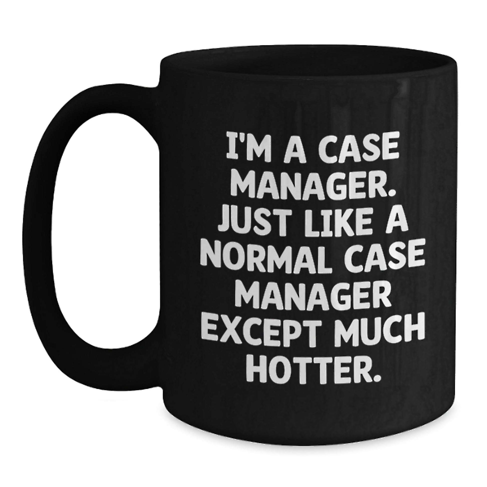 Birthday Gift Case Manager Black Coffee Mug for Her Present - Main