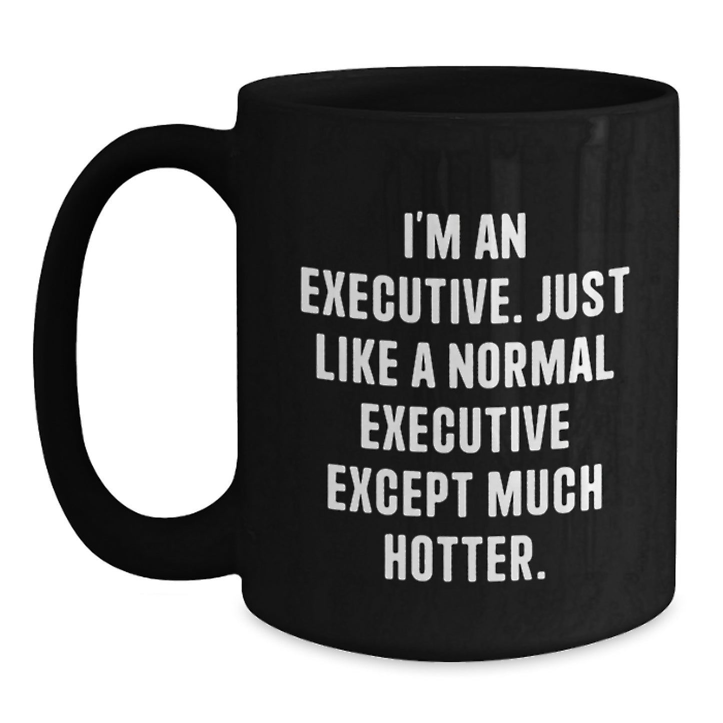 Executive Black Coffee Mugs Funny Gifts for Graduation from Friends, Unique Executive Humor, Black Coffee Mug for Men, Women, Coworkers - Main