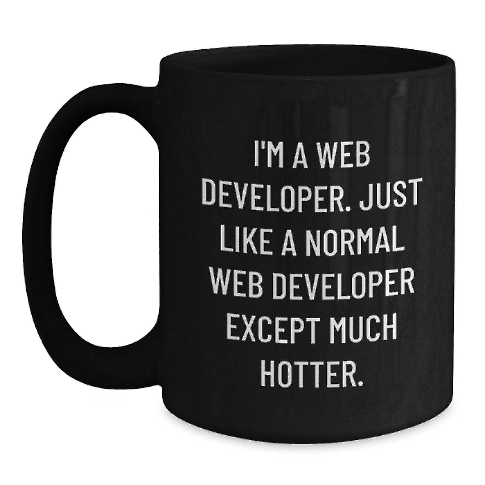 Funny Web Developer Gifts for Him, Black Coffee Mug, I'm A Web Developer. Just Like A Normal Web Developer Except Much Hotter, Unique Father's Day Unique Gifts from Friends and Family - Main