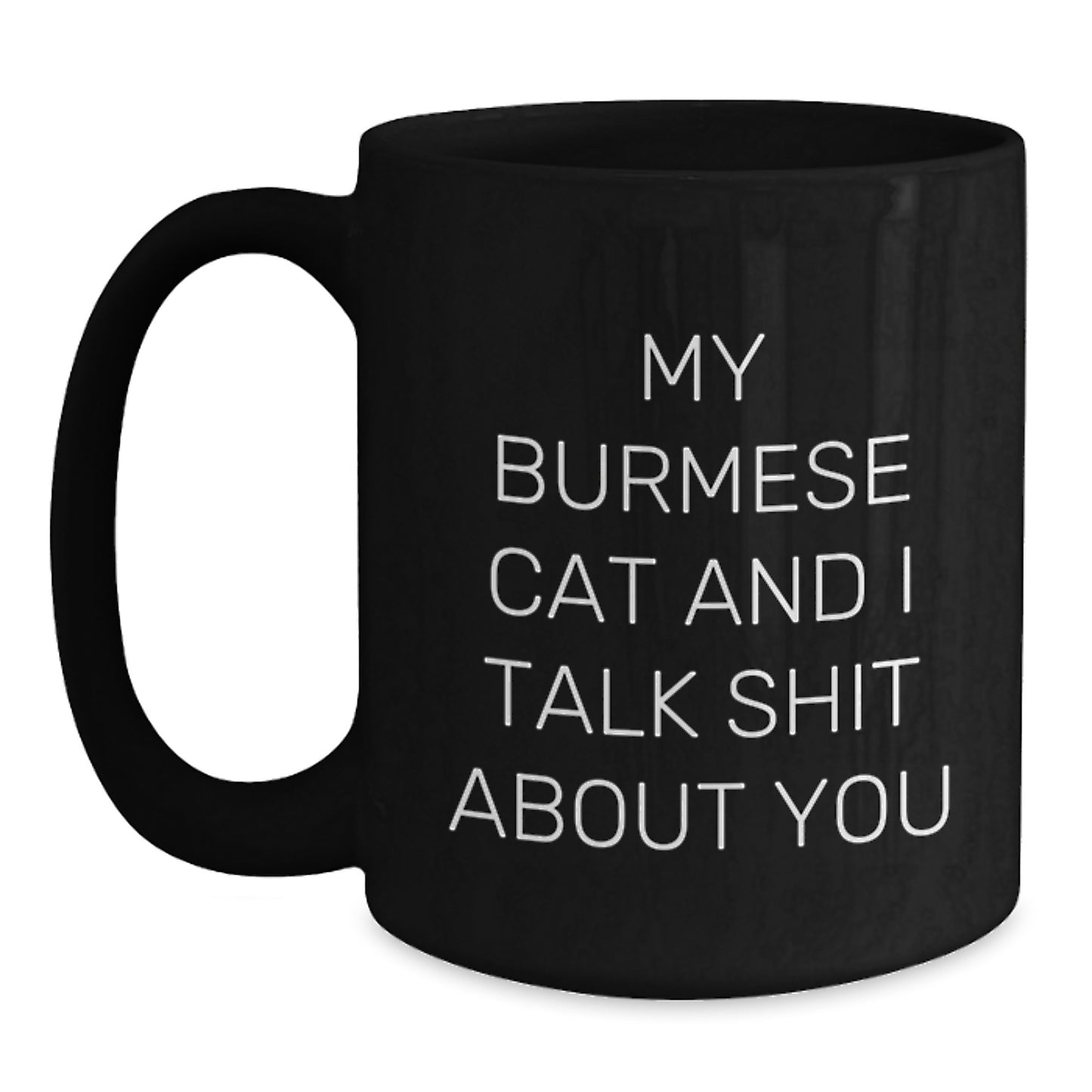 Birthday Gift Burmese Cat Black Coffee Mug Present for Her - Main