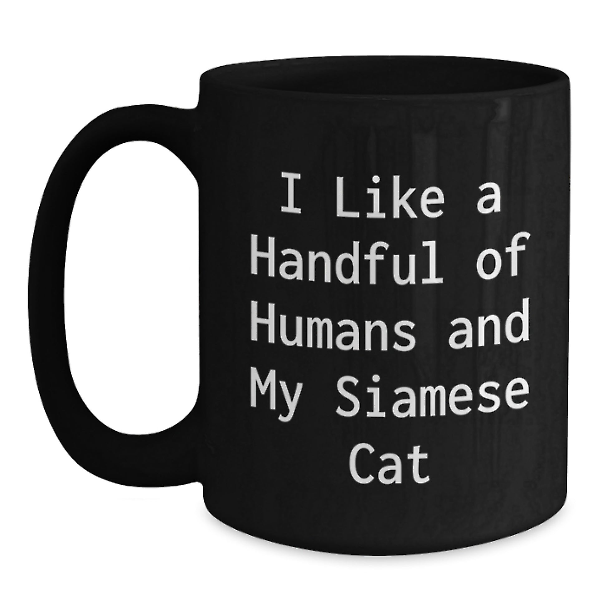 Funny Siamese Cat Gifts for Birthday - Unique Black Coffee Mug for Men, Women, Coworkers, Family, Friends, from Lovers of Siamese Cats - Main