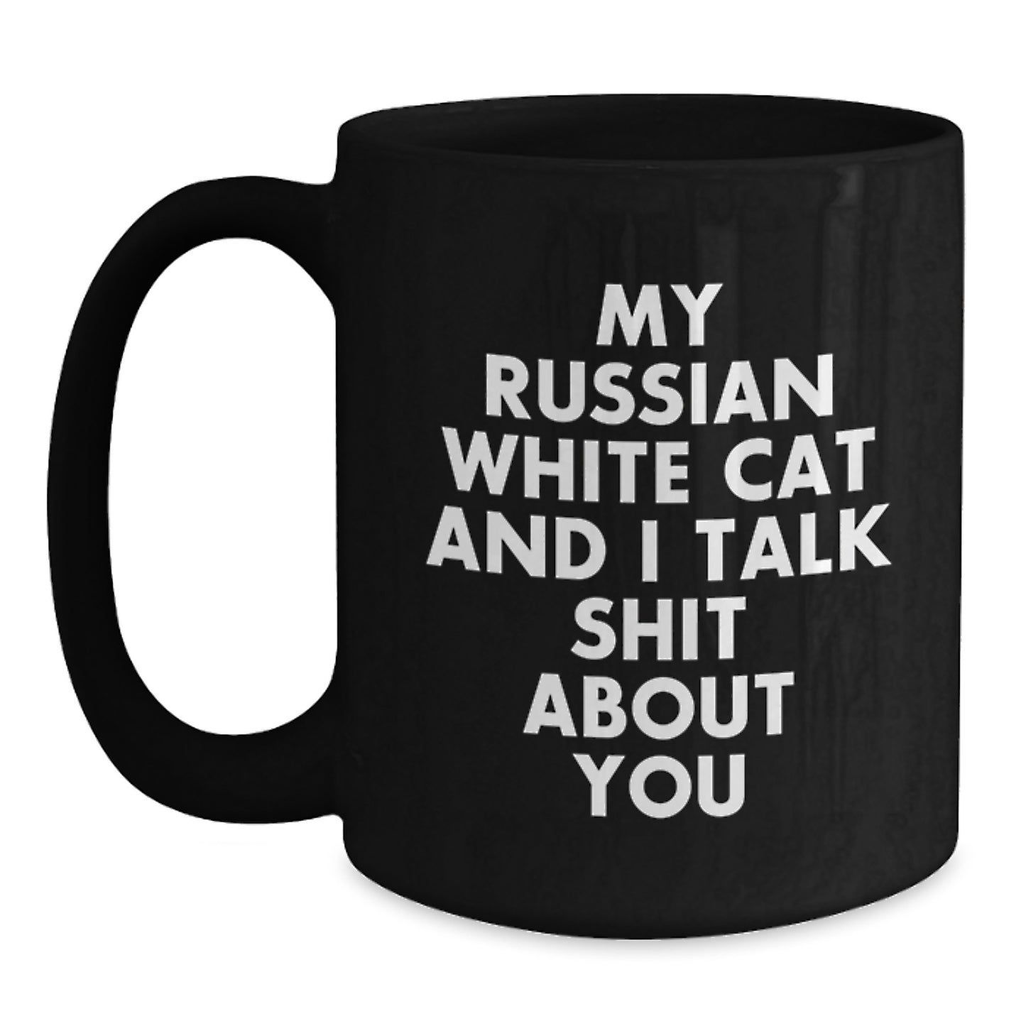 Russian White Cat Keepsake Premium Mug for Him Birthday Gift - Main