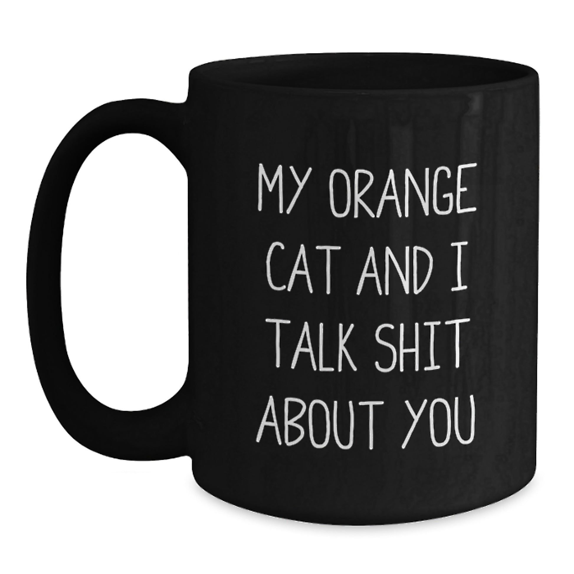 Funny Orange Cat Black Coffee Mug Gifts from Dad for Orange Cat Lover, Unique Father's Day Unique Gifts for Friends and Family - Main