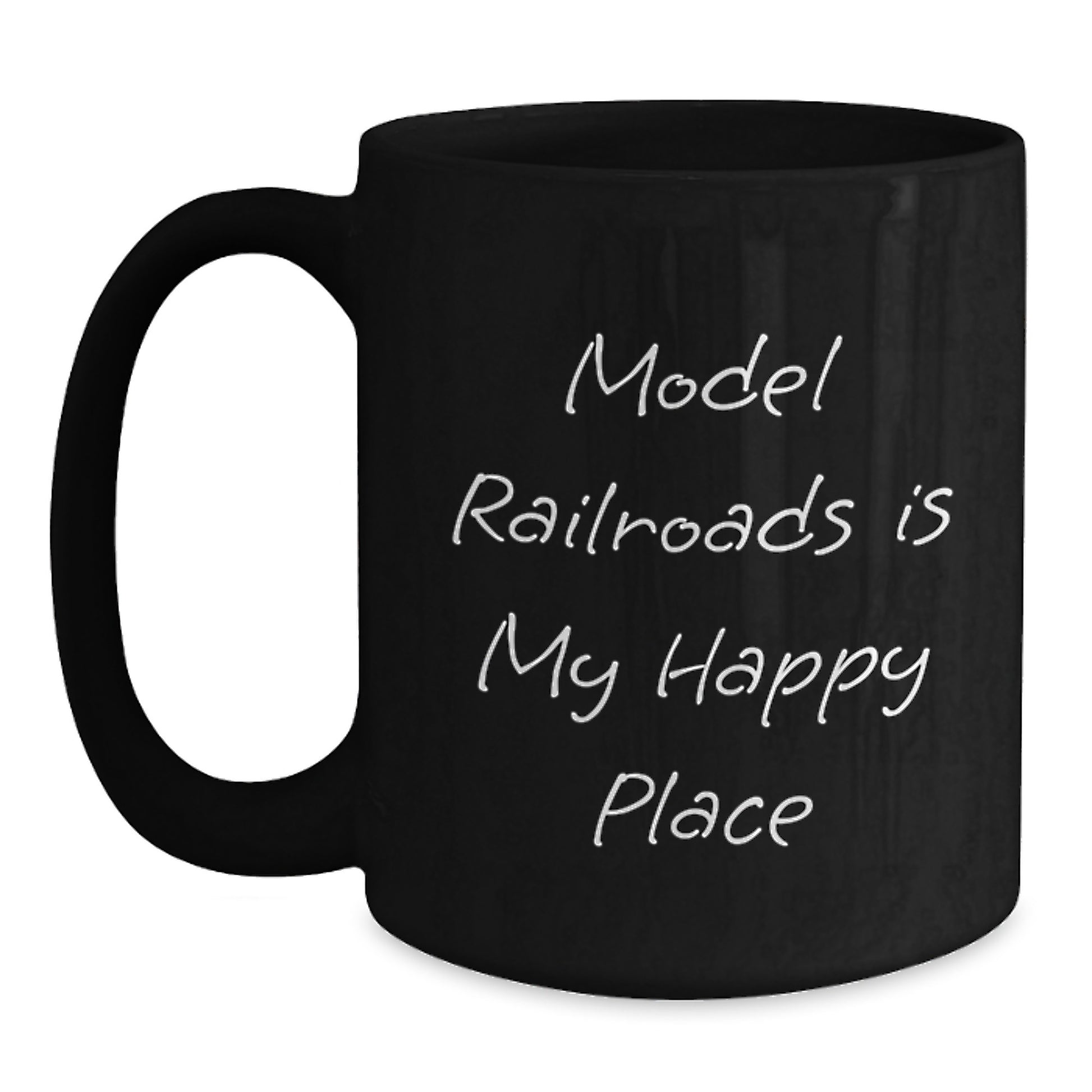 Model Railroads Keepsake Ceramic Black Coffee Mug for Him Birthday Gift - Main