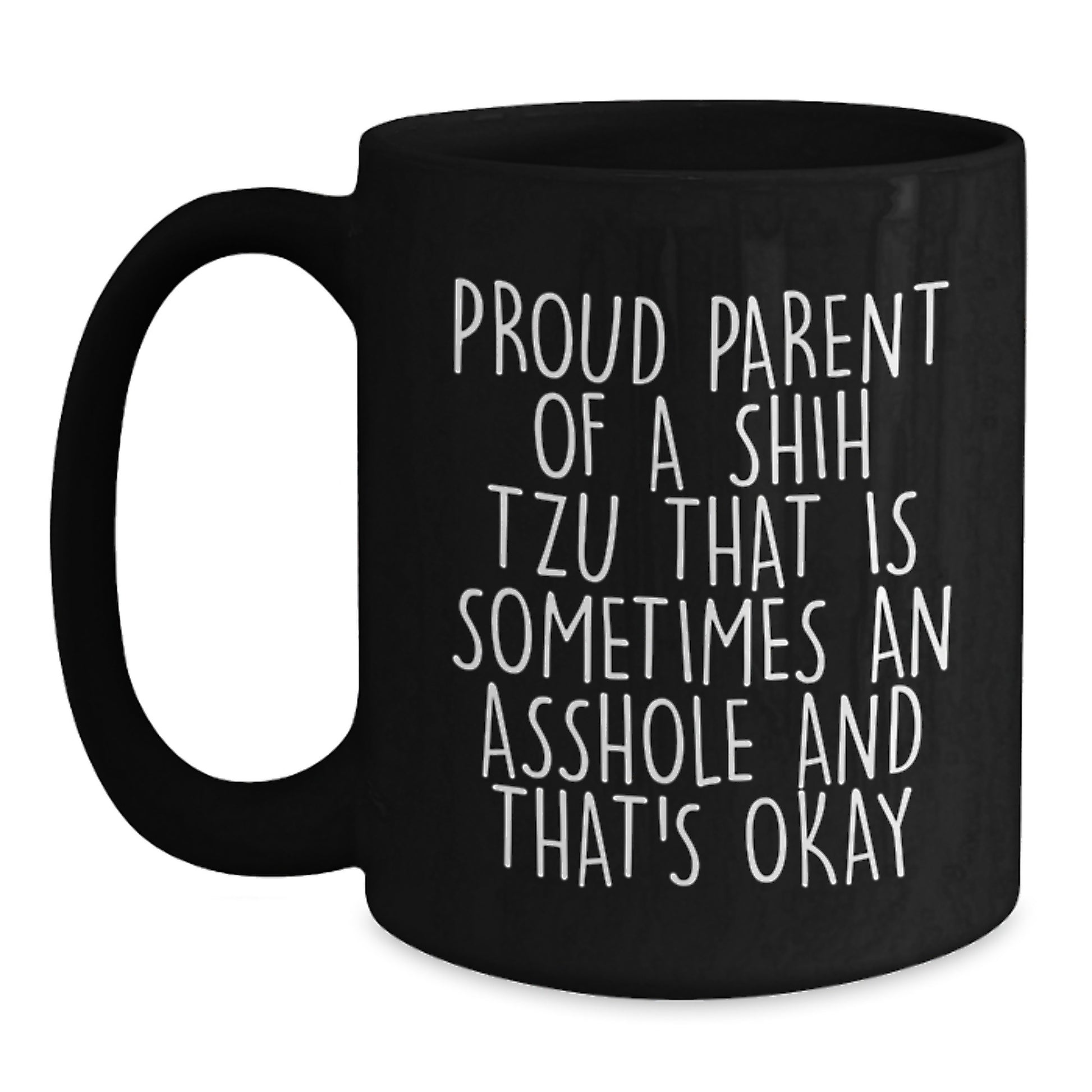 Funny Shih Tzu Dog Gifts for Men, Shih Tzu Dad, Black Coffee Mug from Son, Daughter, Friend or Family Members on Father's Day - Main