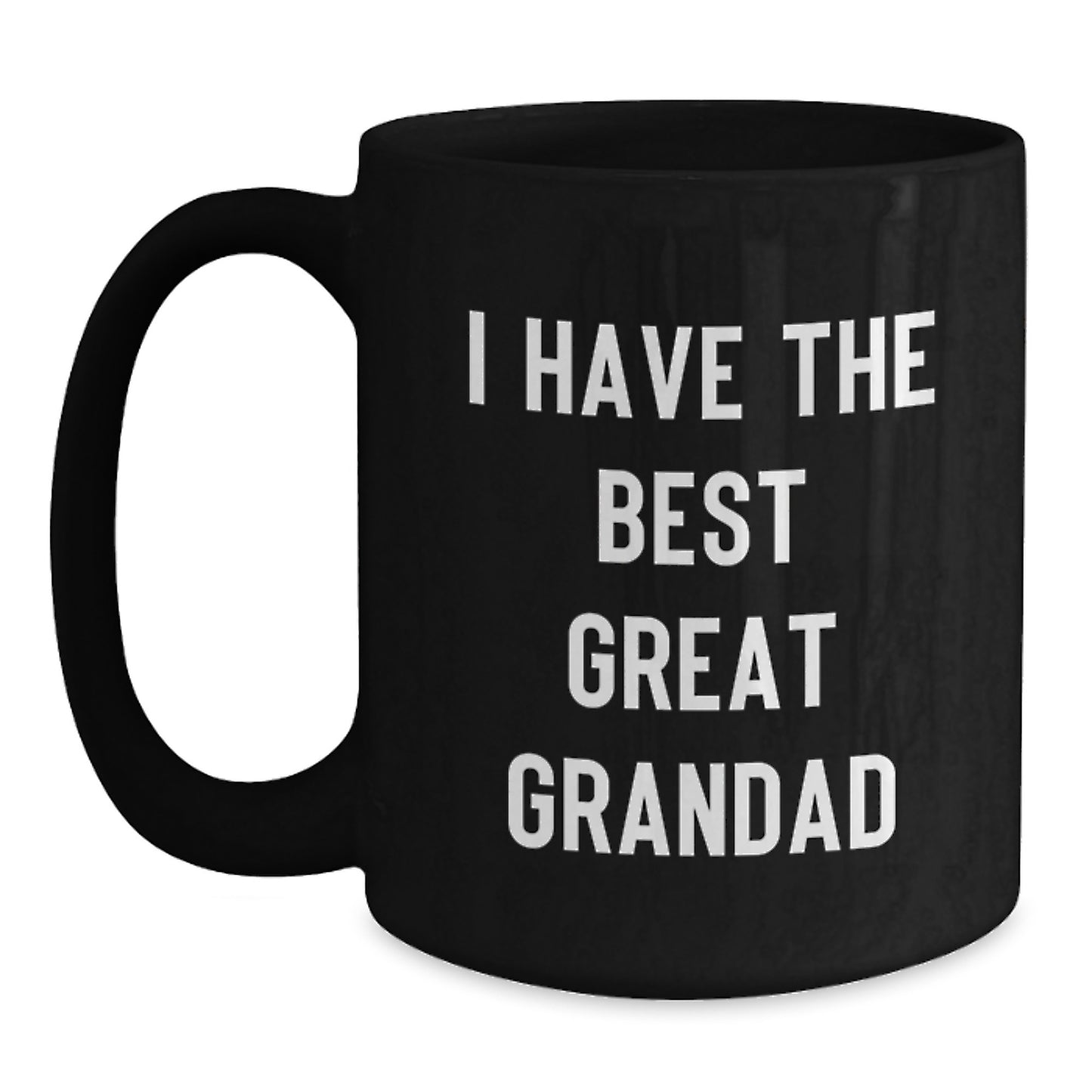 Funny Grandad Gifts from Family, Inspirational Black Coffee Mug 'I Have The Best Great Grandad', Graduation Unique Gifts for Grandad - Main