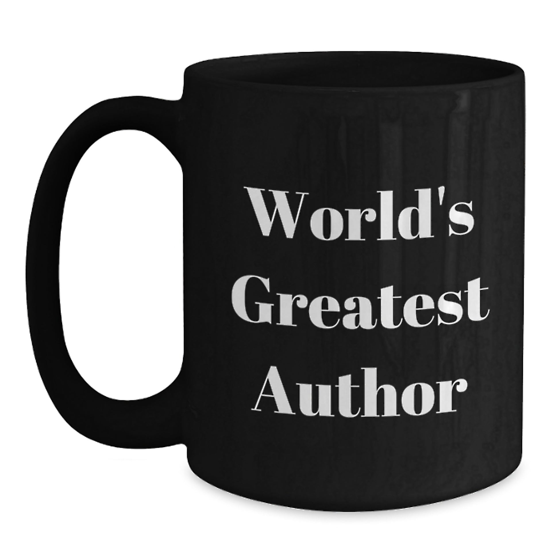 Funny Author Gifts, Black Coffee Mugs for Writers, 'World's Greatest' Quote, Unique Graduation Gifts from Friends and Family to Men and Women - Main
