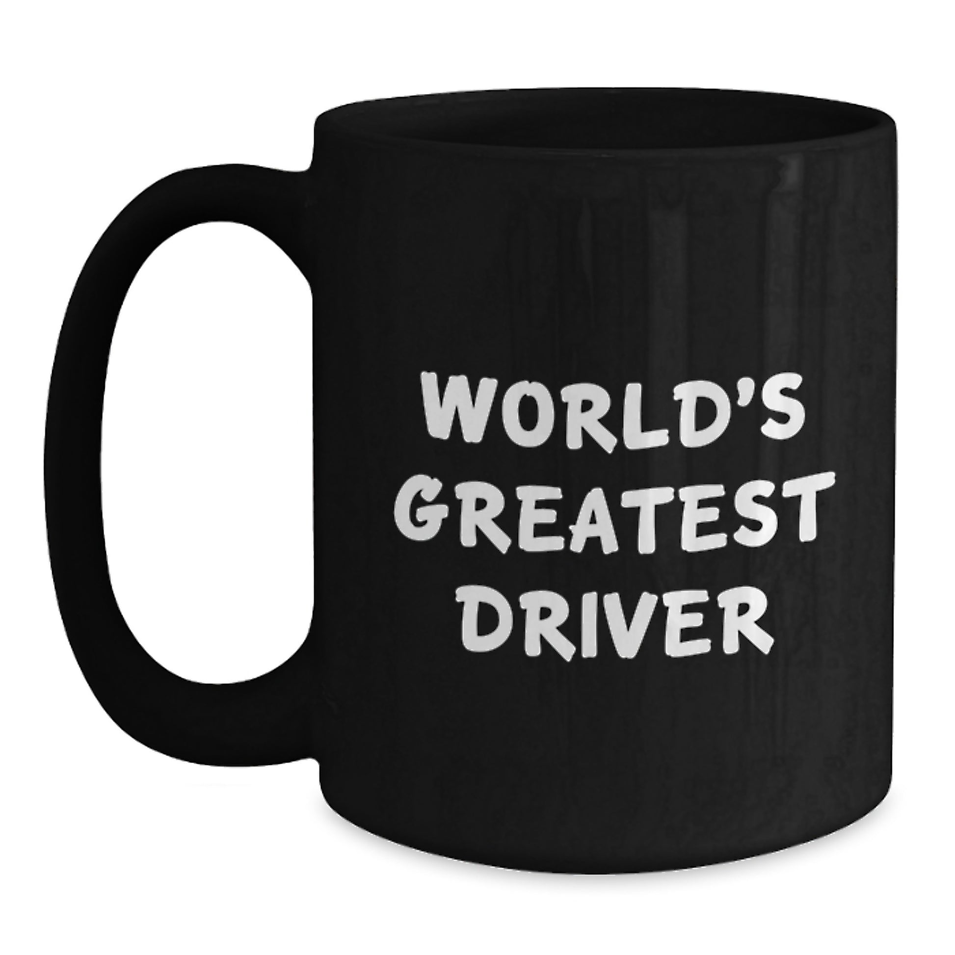 Funny Driver Gifts for Men - 'World's Greatest Driver' Black Coffee Mug for Graduation Unique Gifts from Family to Driver - Main