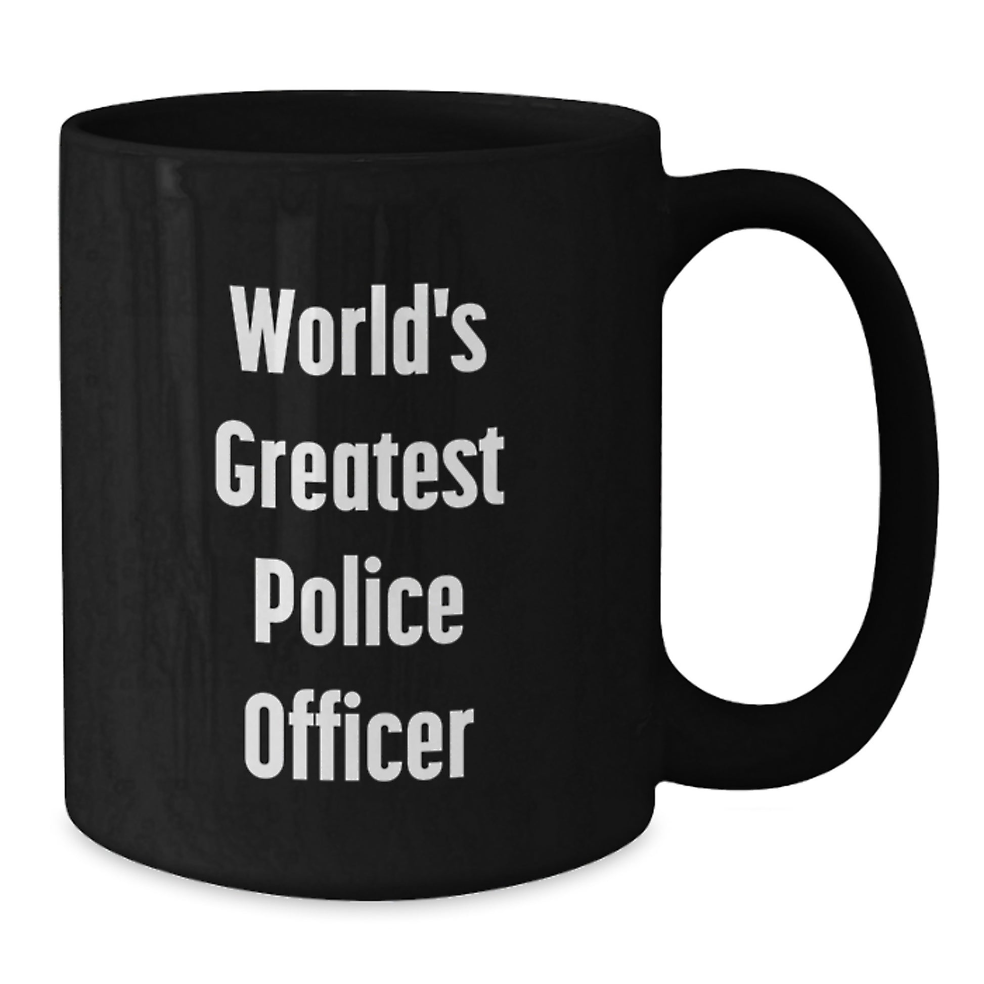 Funny Police Officer Gifts for Men - Black Coffee Mug World's Greatest Officer - Unique Mother's Day Unique Gifts from Family to Police Officer - Additional