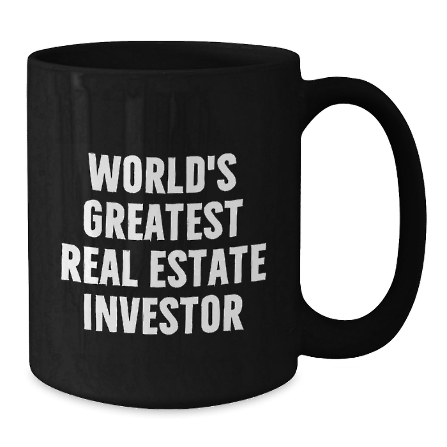 Funny Real Estate Investor Gifts from Men for Graduation Unique Gifts, Black Coffee Mugs with 'World's Greatest Real Estate Investor' Quote, 11oz or 15oz Ceramic Mugs, Microwave and Dishwasher Safe - Additional