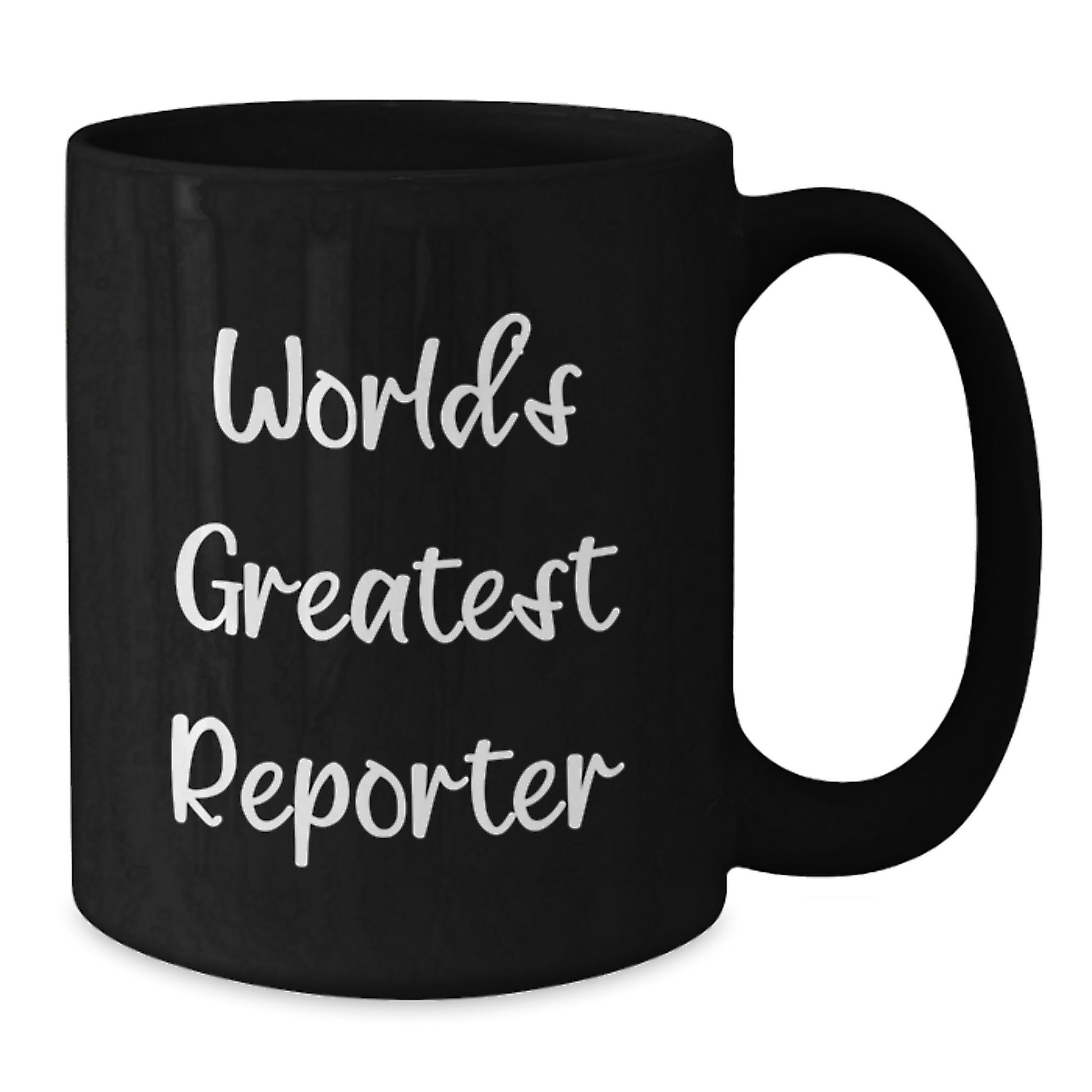 Funny Quote Gifts from Friends to Reporter Graduation Unique Ceramics Black Coffee Mug, 'World's Greatest Reporter' Funny Black Mug for Men, Women, Coworkers, Family - Additional