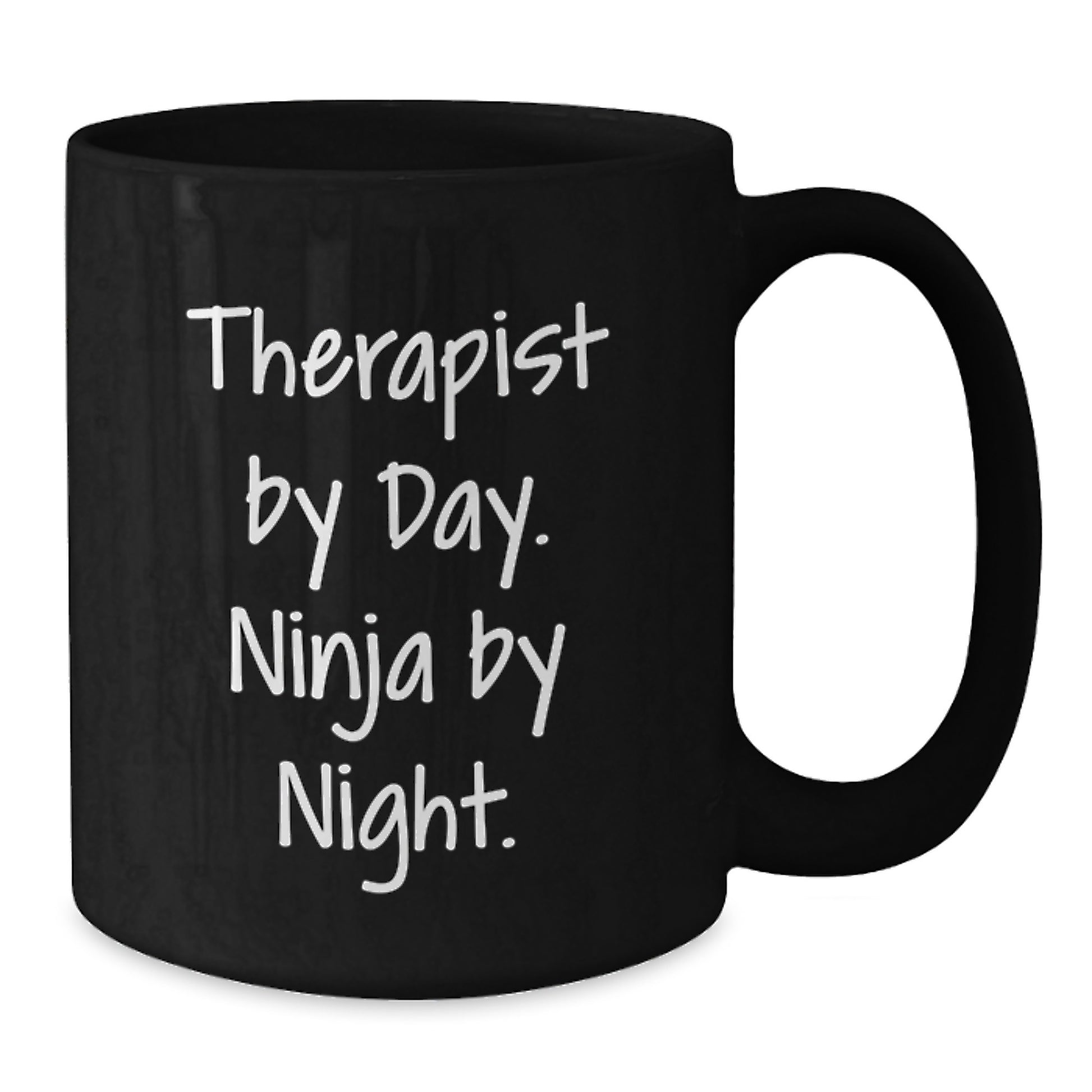 Funny Therapist Gifts for Therapist by Day Ninja by Night Black Coffee Mug, Unique Graduation Gifts from Friends to Therapist - Additional