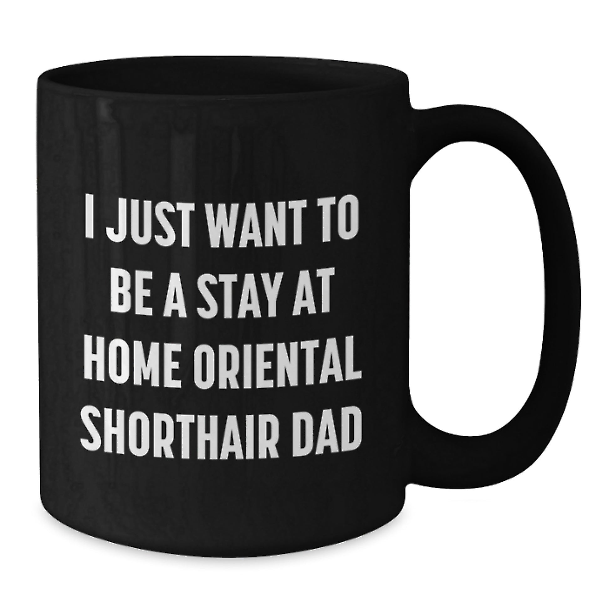 Funny Oriental Shorthair Cat Gifts for Him - 'I Just Want To Be A Stay At Home Oriental Shorthair Dad' Black Coffee Mug, Birthday Unique Gifts from Men, Friends, Coworkers - Additional