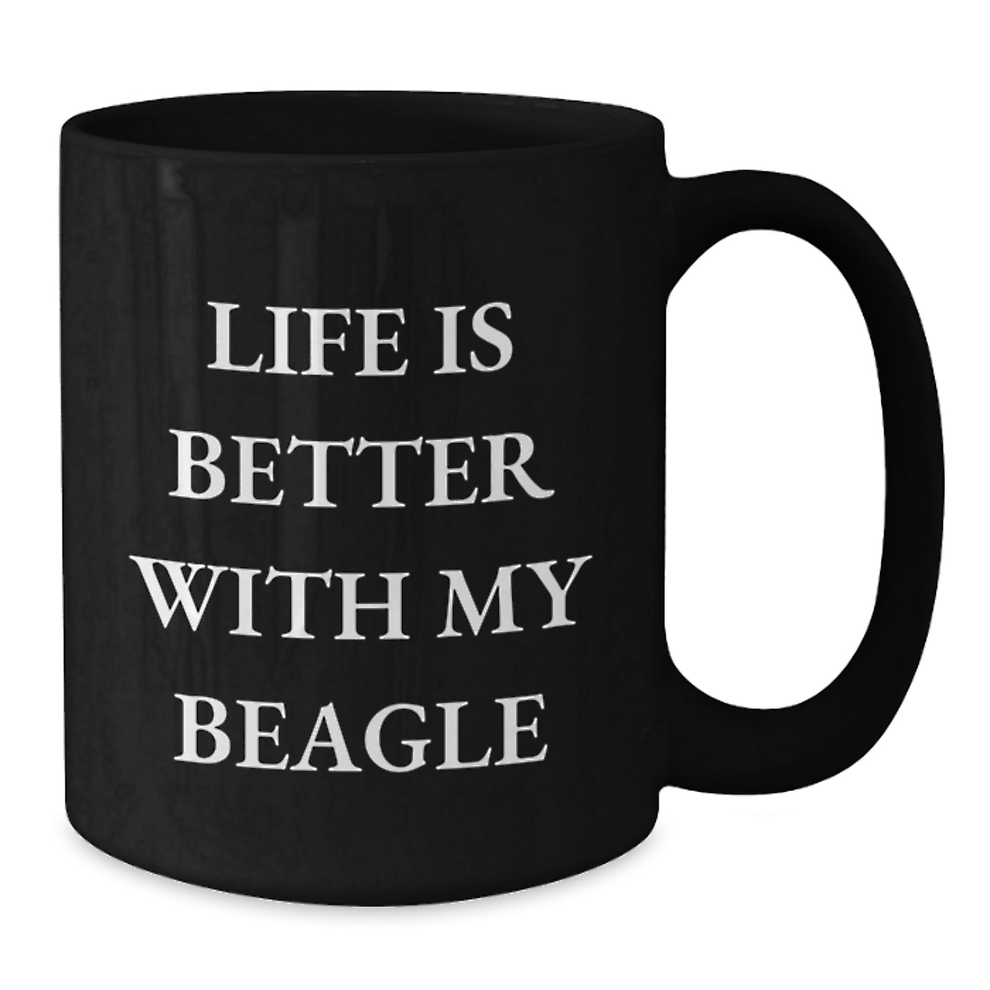 Funny Beagle Dog Gifts for Men from Friends on Valentine's Unique Black Coffee Mugs - Additional
