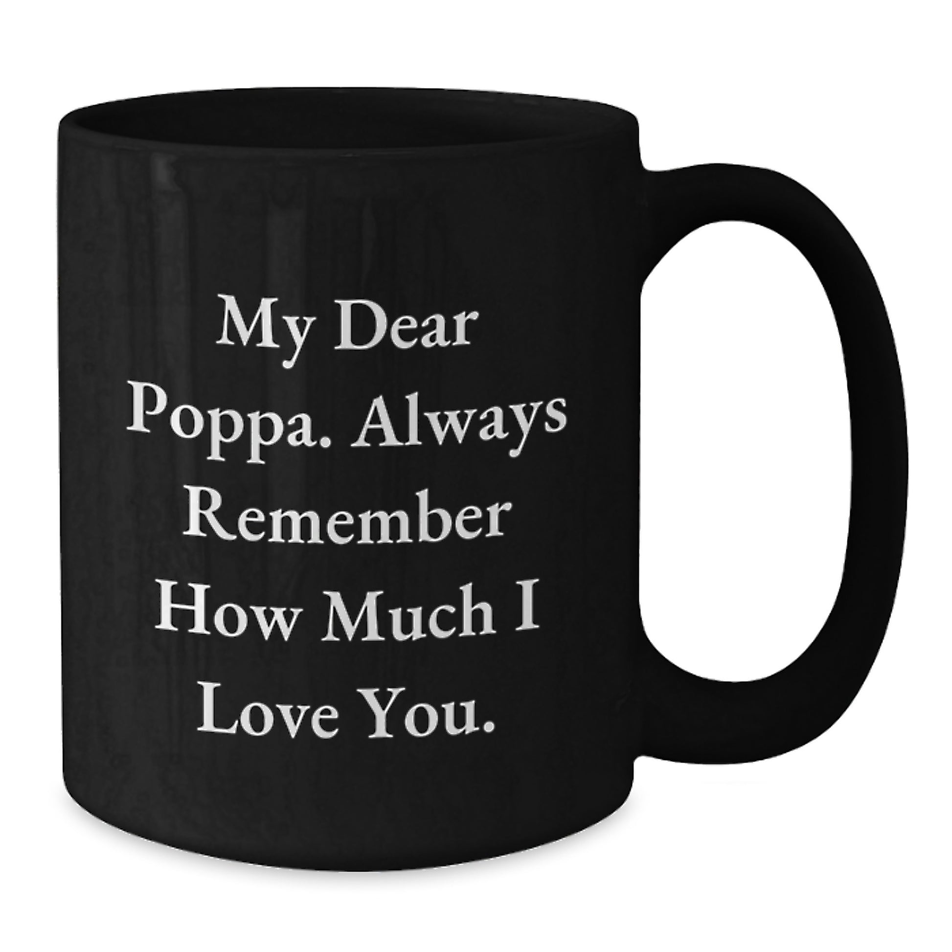 Poppa Keepsake Black Ceramic Coffee Mug 11oz Birthday Gift for Him - Additional
