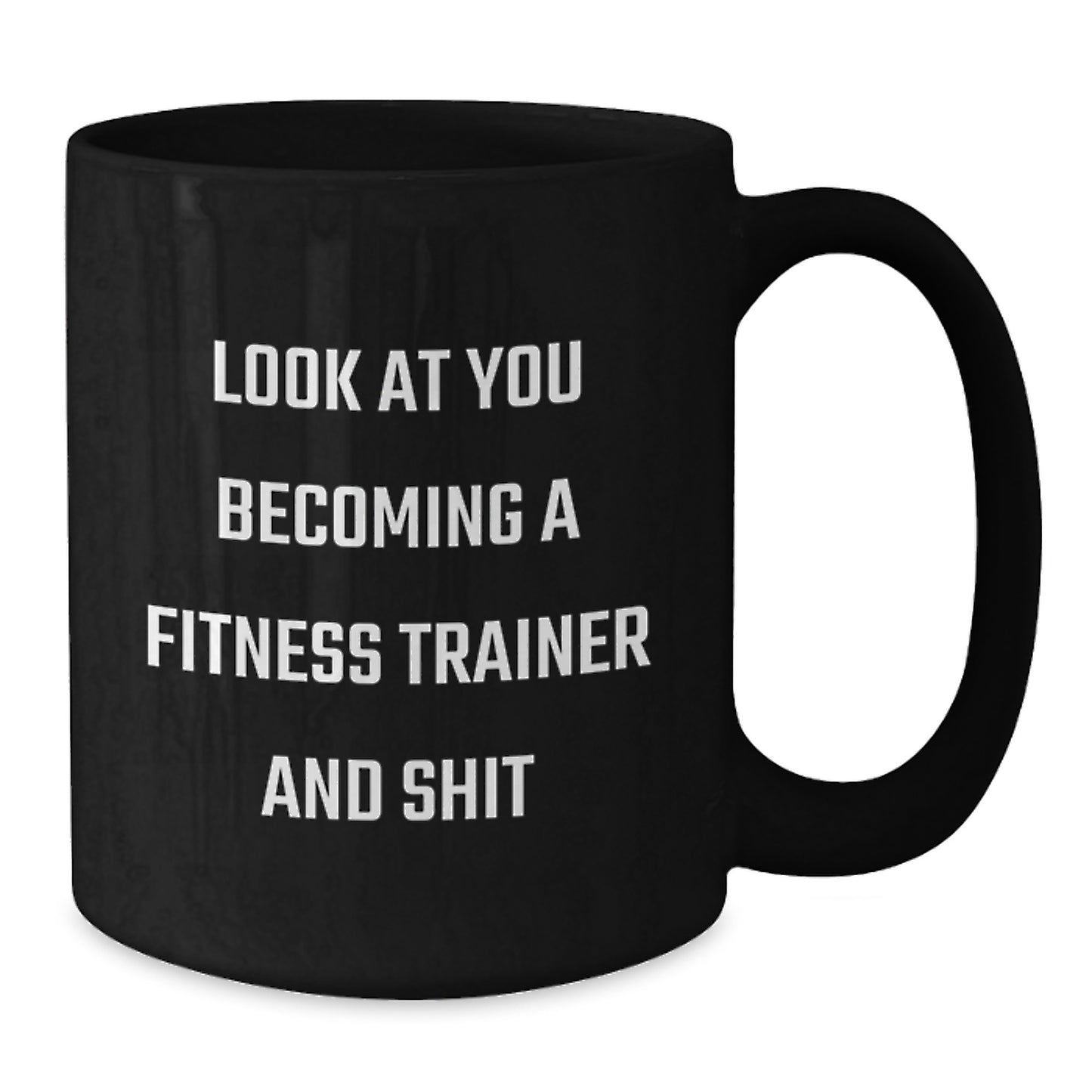 Funny Fitness Trainer Gifts - Black Coffee Mug for Fitness Enthusiasts, Unique Mother's Day Unique Gifts from Men to Fitness Trainers - Additional