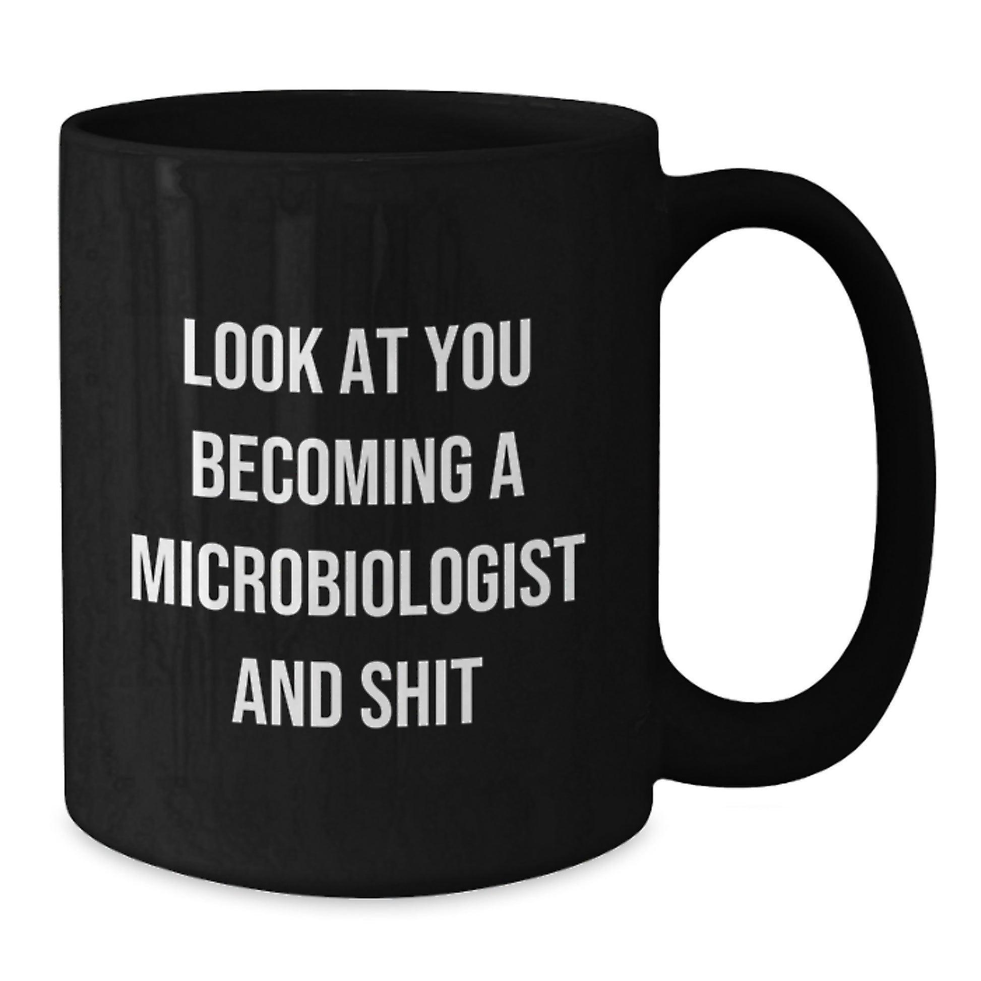 Funny Microbiologist Black Coffee Mug Gifts for, Graduation Unique Gifts from Friends to Men and Women Microbiologists - Additional
