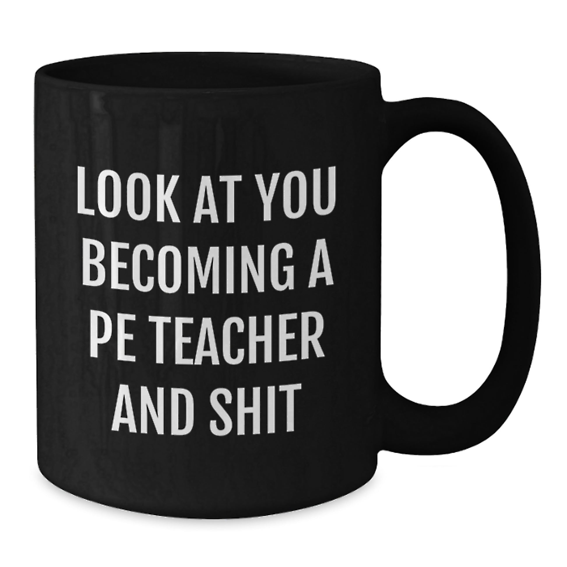 PE Teacher Keepsake Mug for Him Birthday Gift Black 11oz Ceramic - Additional