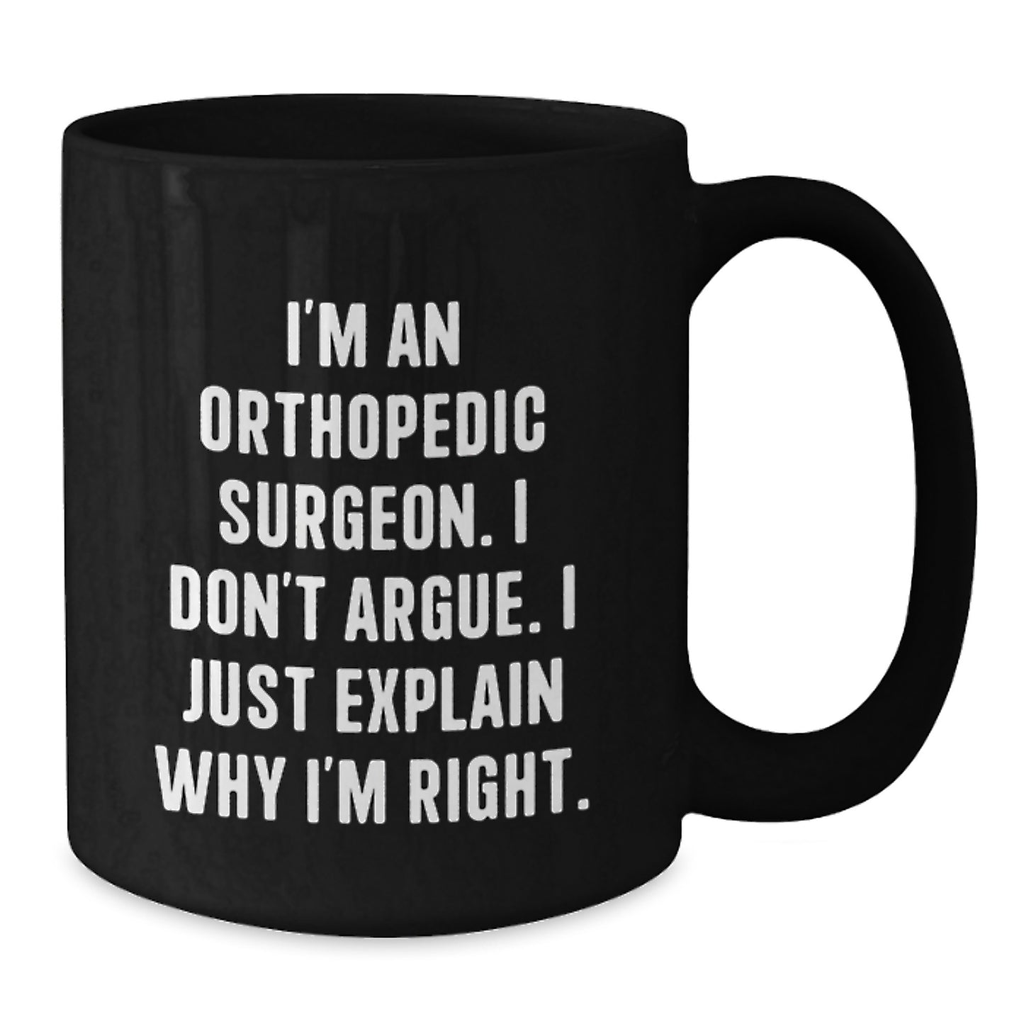 Orthopedic Surgeon Keepsake Black Coffee Mug for Him Birthday Gift - Additional