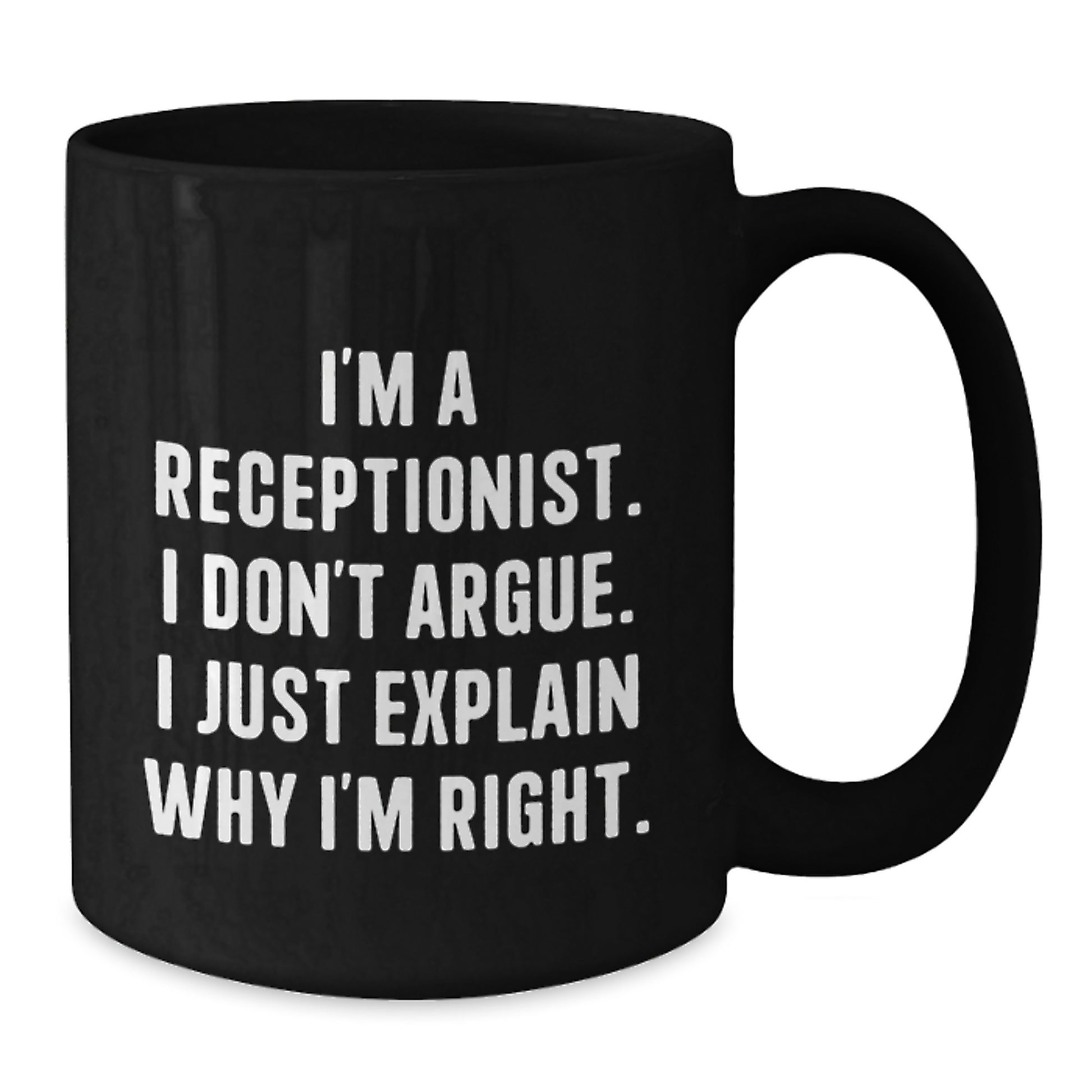 Funny Gifts for Receptionists, Black Coffee Mug, Graduation Unique Gifts from Friends, Women - Additional