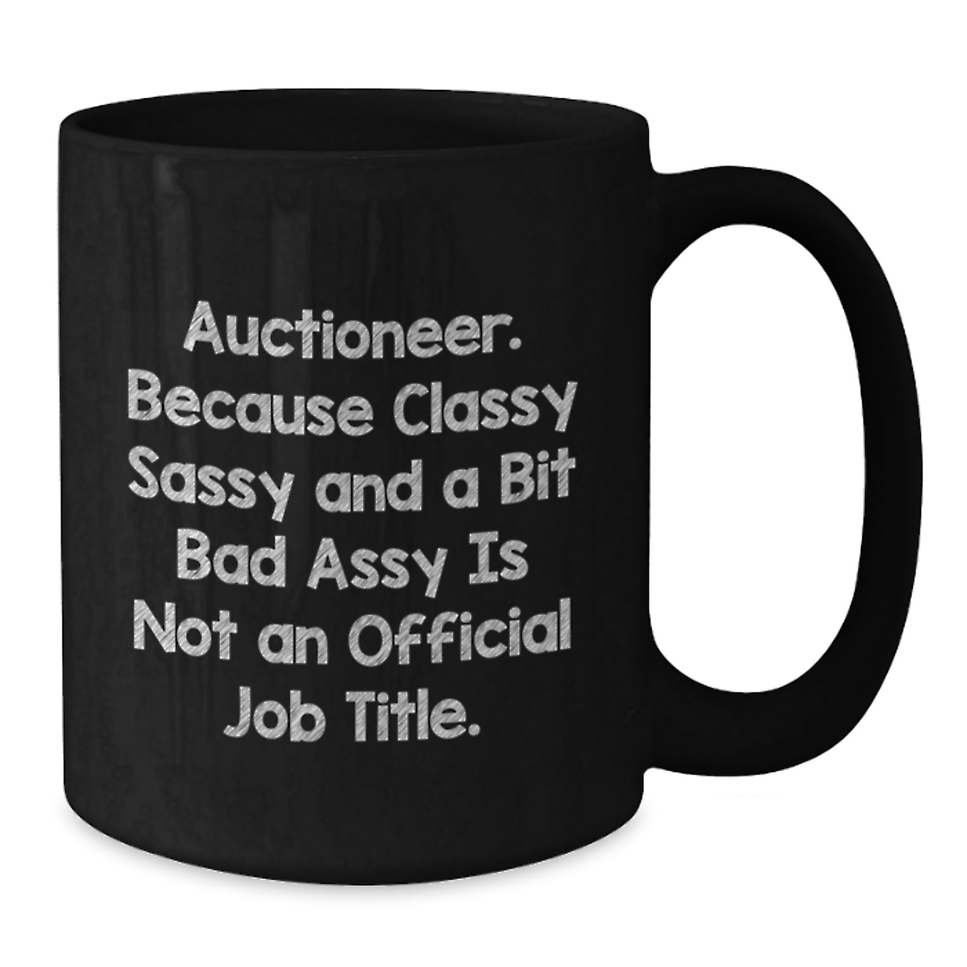 Auctioneer Keepsake Black Coffee Mug for Him Elegant Birthday Gift - Additional
