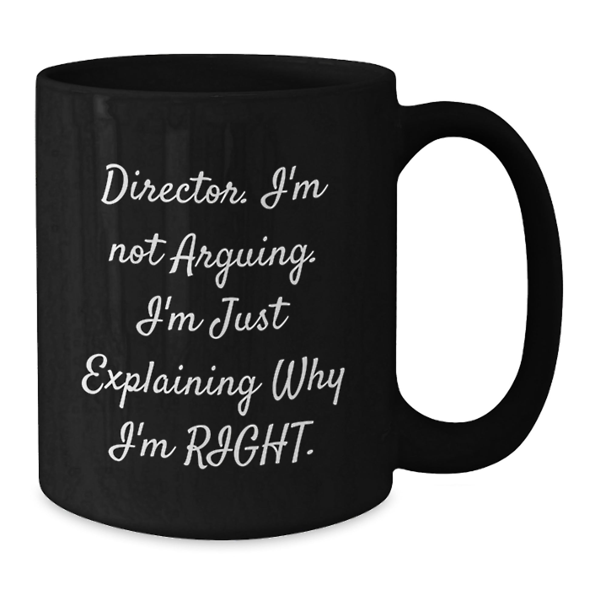 Funny Director Gifts for Him - Director Black Coffee Mug, 11oz or 15oz, Graduation Unique Gifts from Friends - Additional