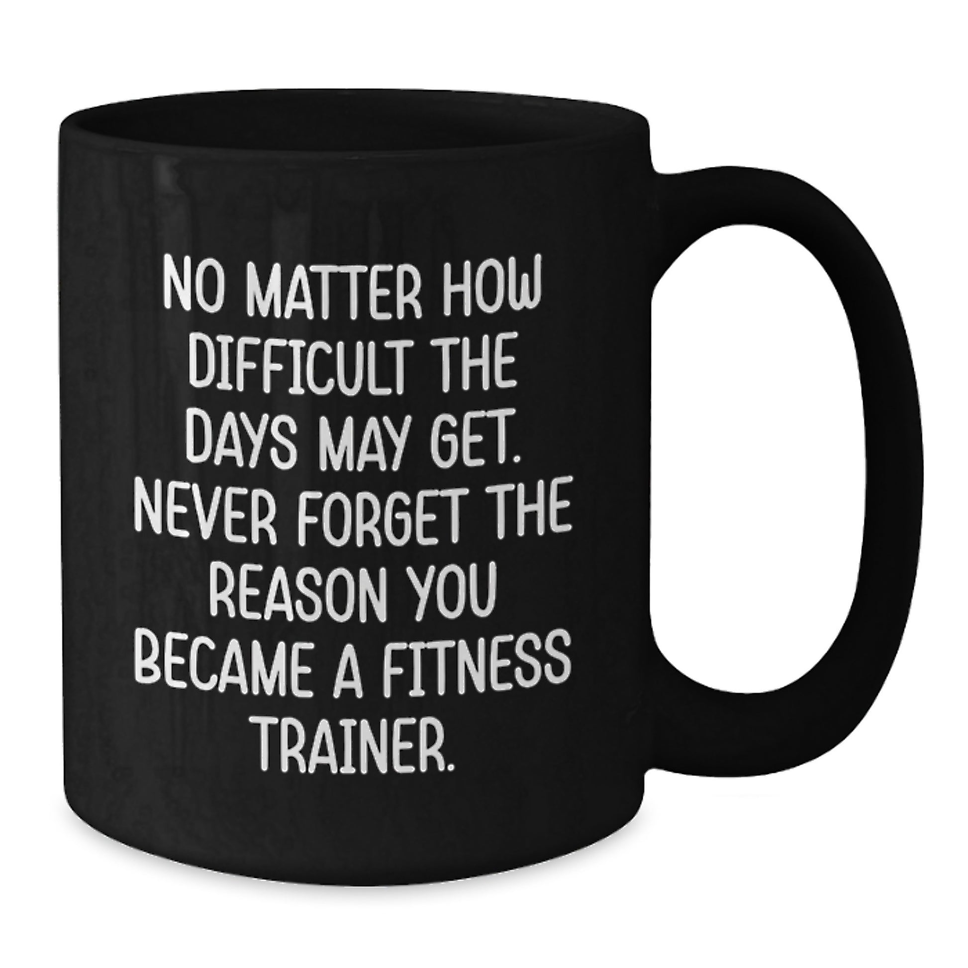 Fitness Trainer Inspirational Gifts from Friends for Graduation Unique Black Coffee Mugs with Quote - Never Forget The Reason You Became A Fitness Trainer - Additional