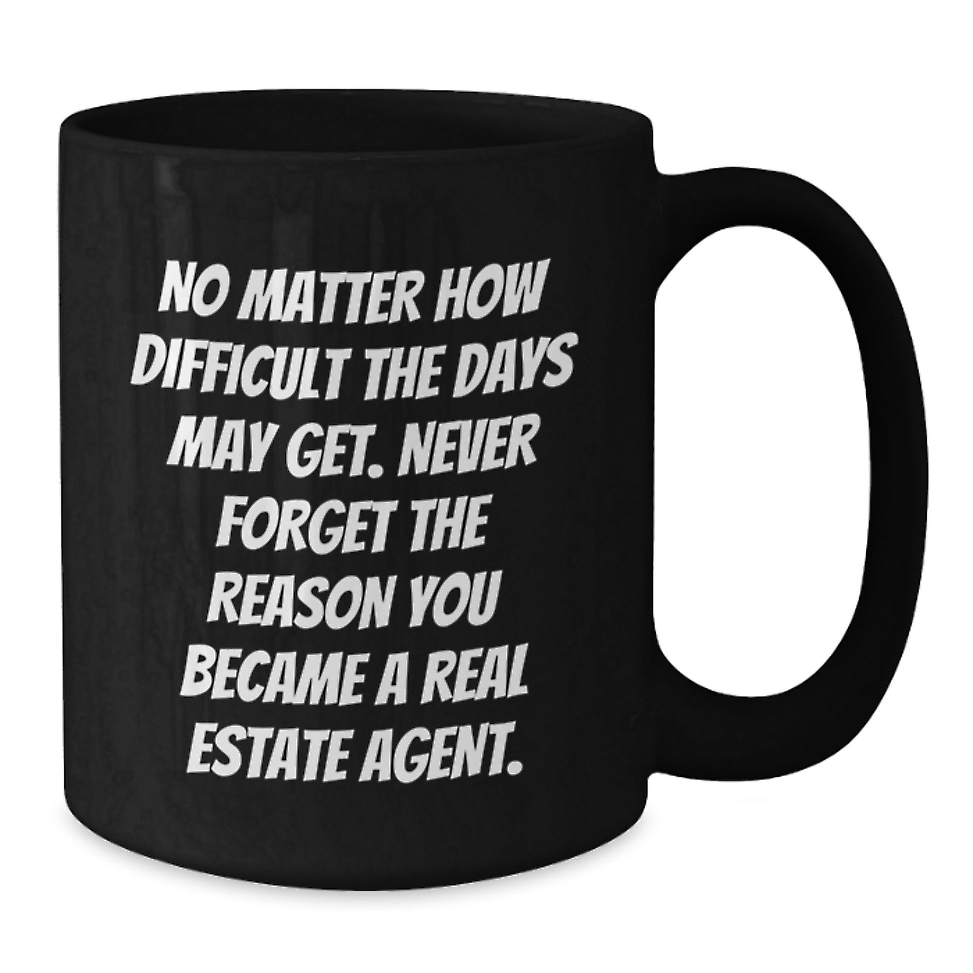 Real Estate Agent Gifts from Friends Unique Inspirational Ceramic Black Coffee Mug for Graduation - Additional