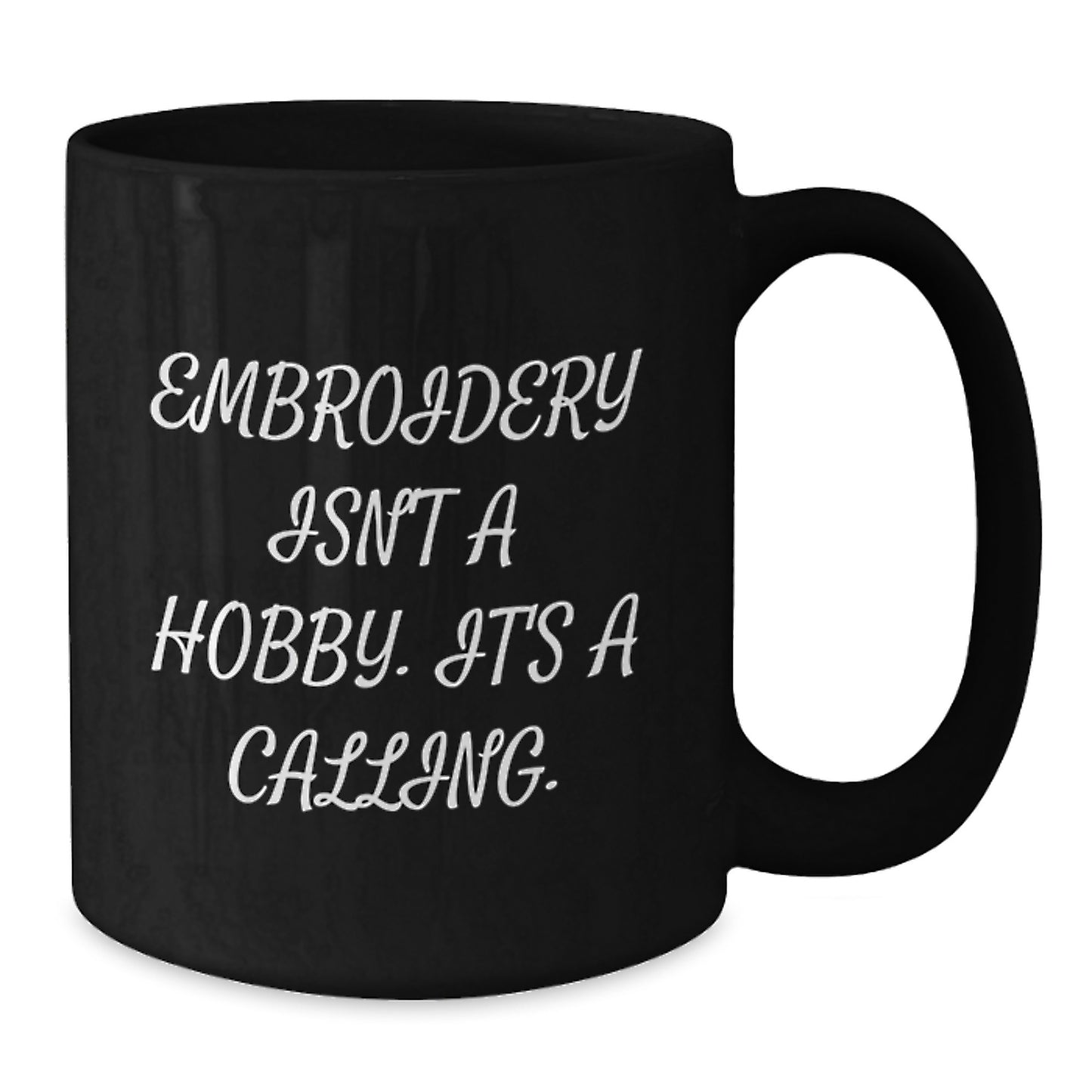 Embroidery Lover Gifts from Family Friends - Inspirational Black Coffee Mug for Graduation Unique Gifts - Additional