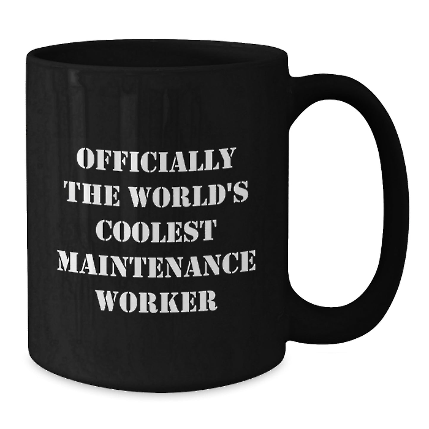 Funny Maintenance Worker Gifts for Men from Friends - Black Coffee Mug with Officially The World's Coolest Maintenance Worker Quote for Graduation Unique Gifts - Additional