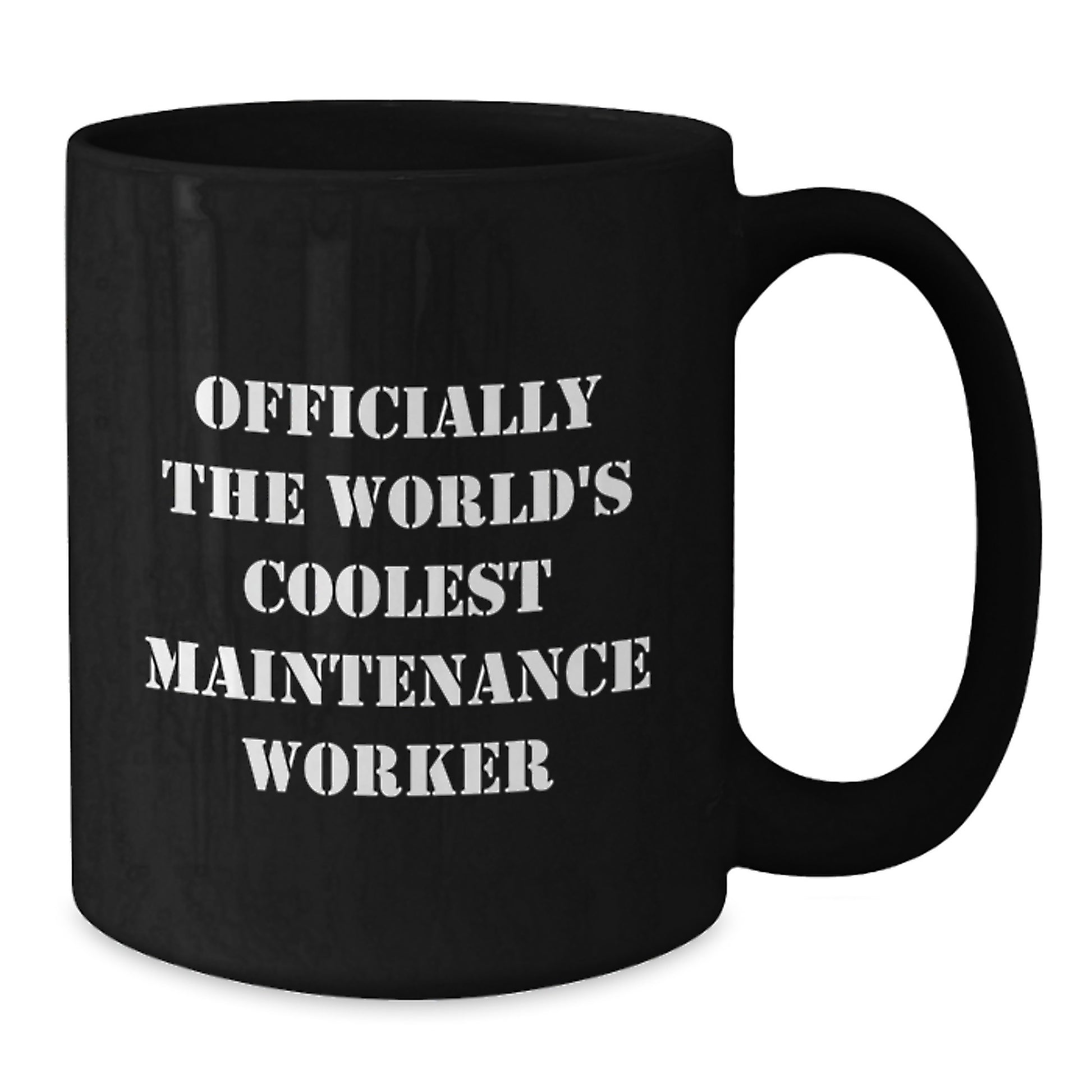 Funny Maintenance Worker Gifts for Men from Friends - Black Coffee Mug with Officially The World's Coolest Maintenance Worker Quote for Graduation Unique Gifts - Additional