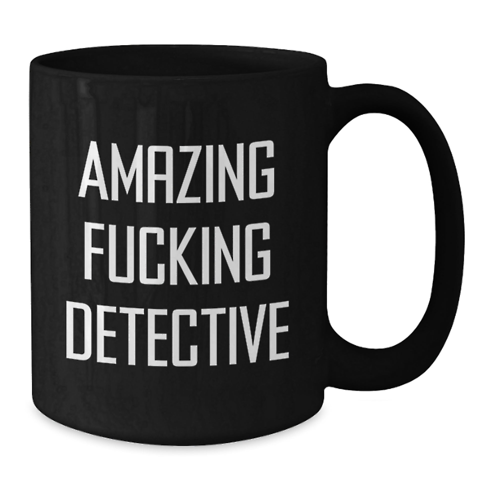 Funny Detective Gifts for Birthday, Black Coffee Mug, 'Amazing F--king Detective' Quote from Friends, Unique Birthday Unique Gifts for Detective - Additional