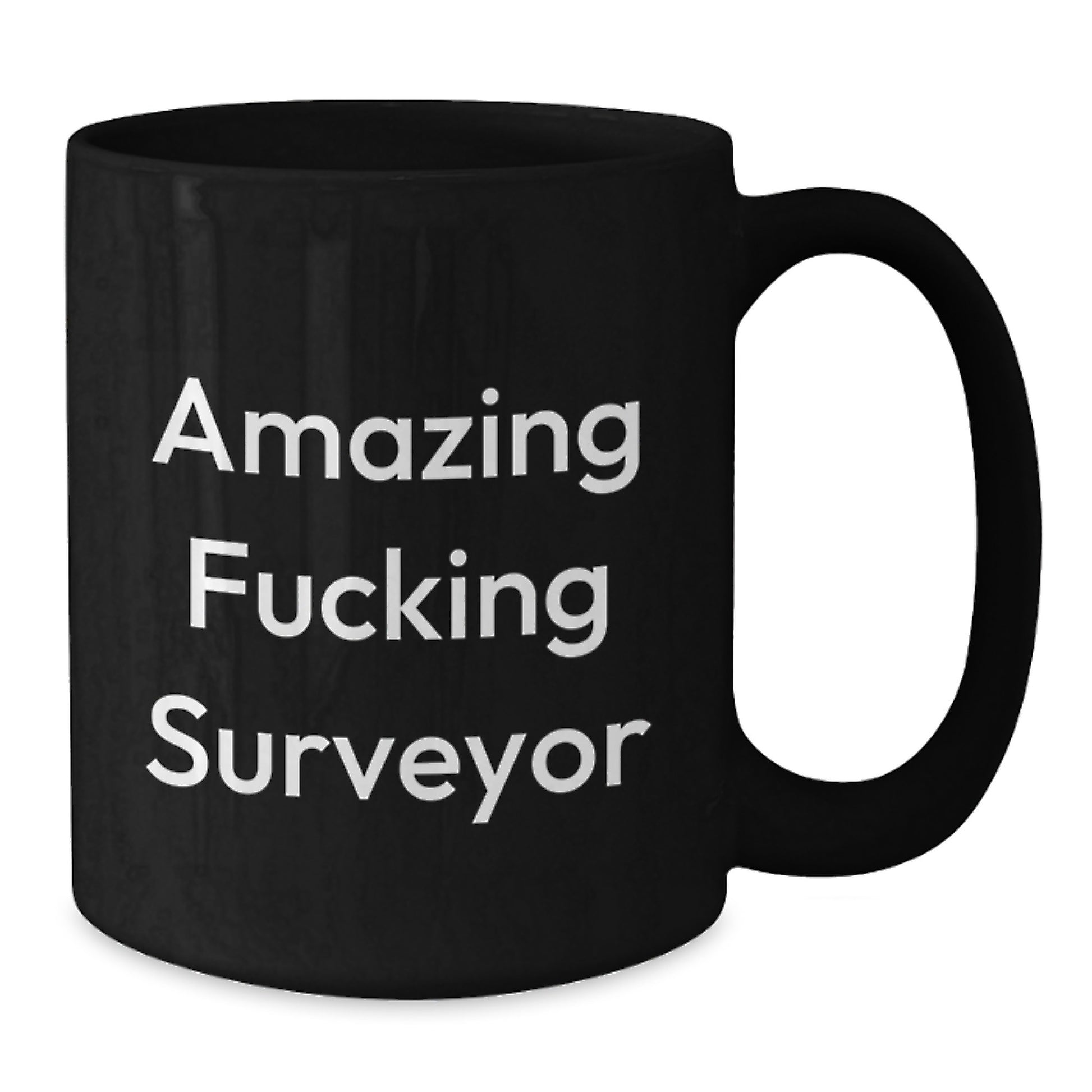Funny Surveyor Gifts, Unique Birthday Unique Gifts for Surveyor, Amazing F--king Surveyor Black Coffee Mug, Gifts from Friends, Gifts for Surveyor - Additional